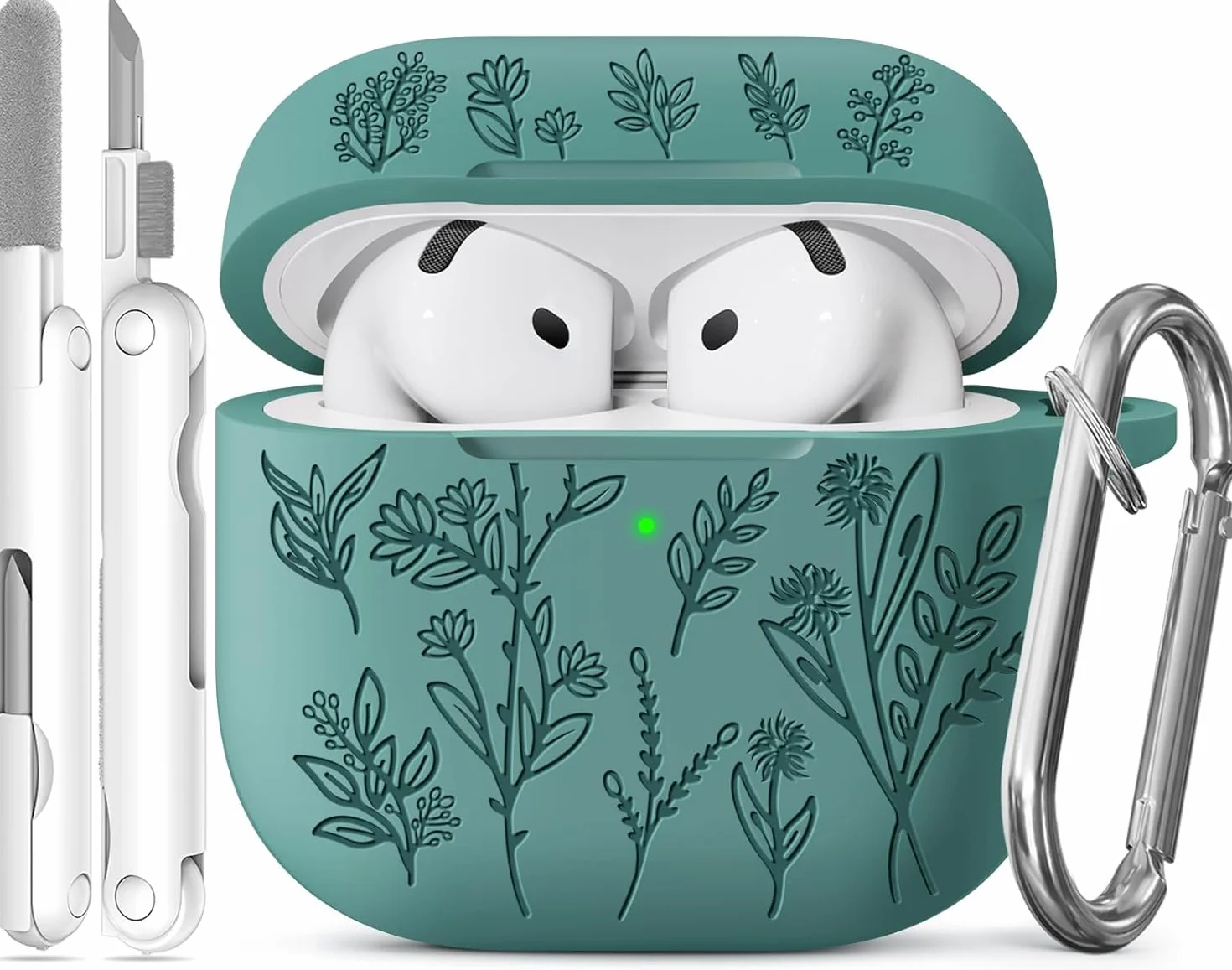Coque pour AirPods 4 Vert Sapin Gravure au laser Étui de Protection AirPods 4 & ANC