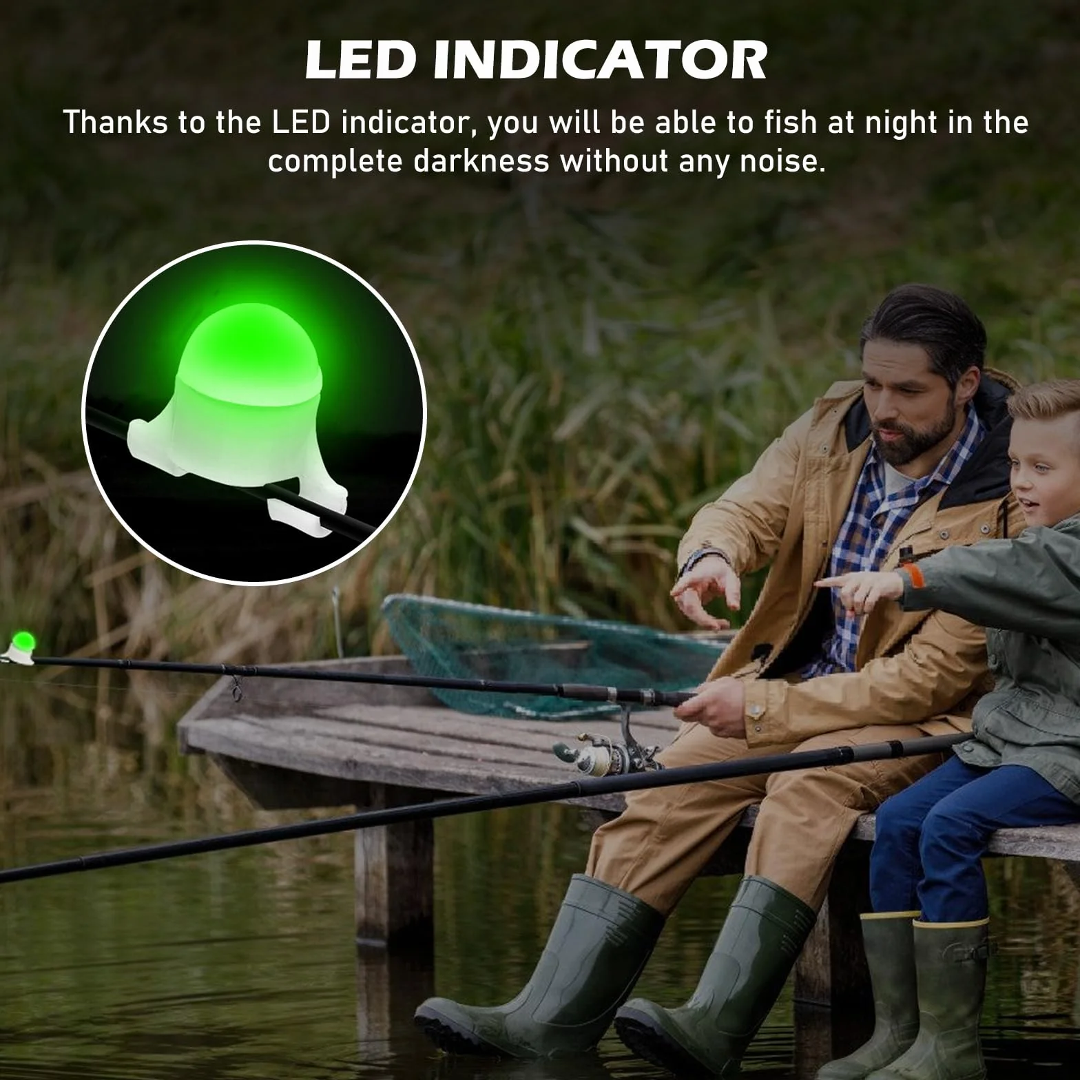 Détecteurs de touche électroniques sensibles LED Lot de 10 pour la pêche