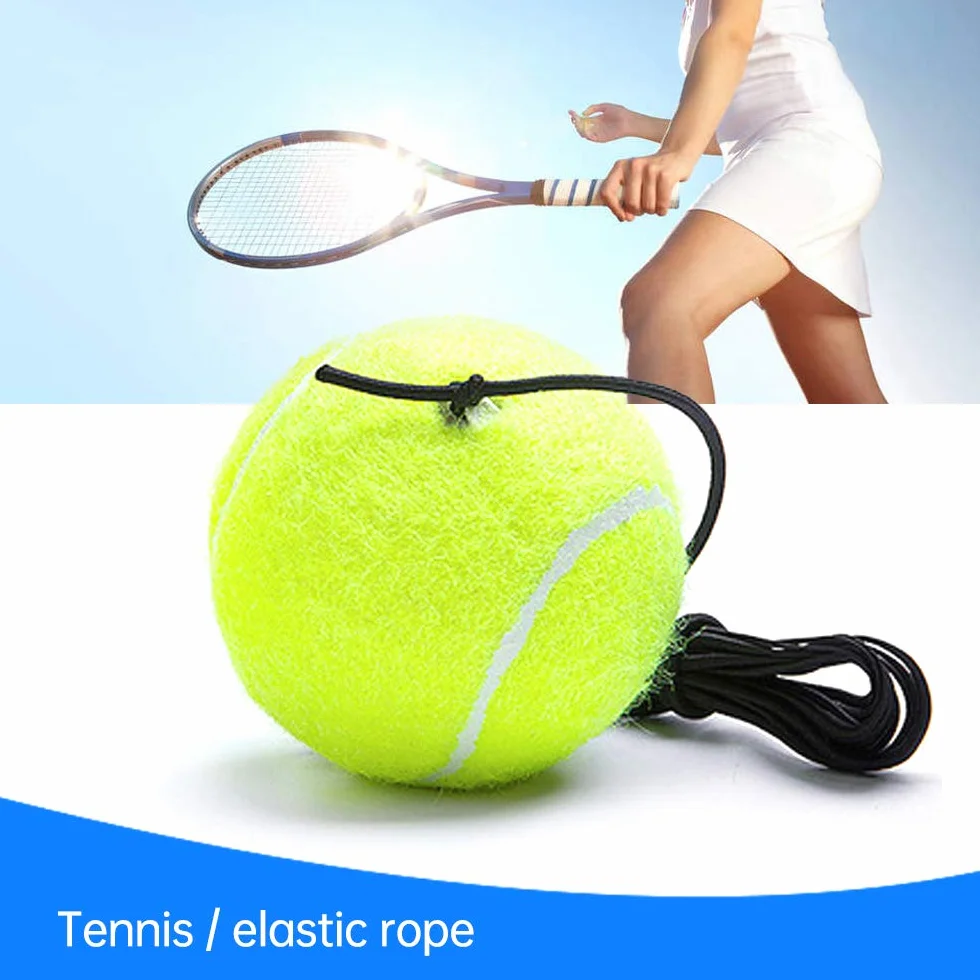 Lot de 3 balles d'entraînement de tennis avec corde, rebondissantes, pour intérieur et extérieur