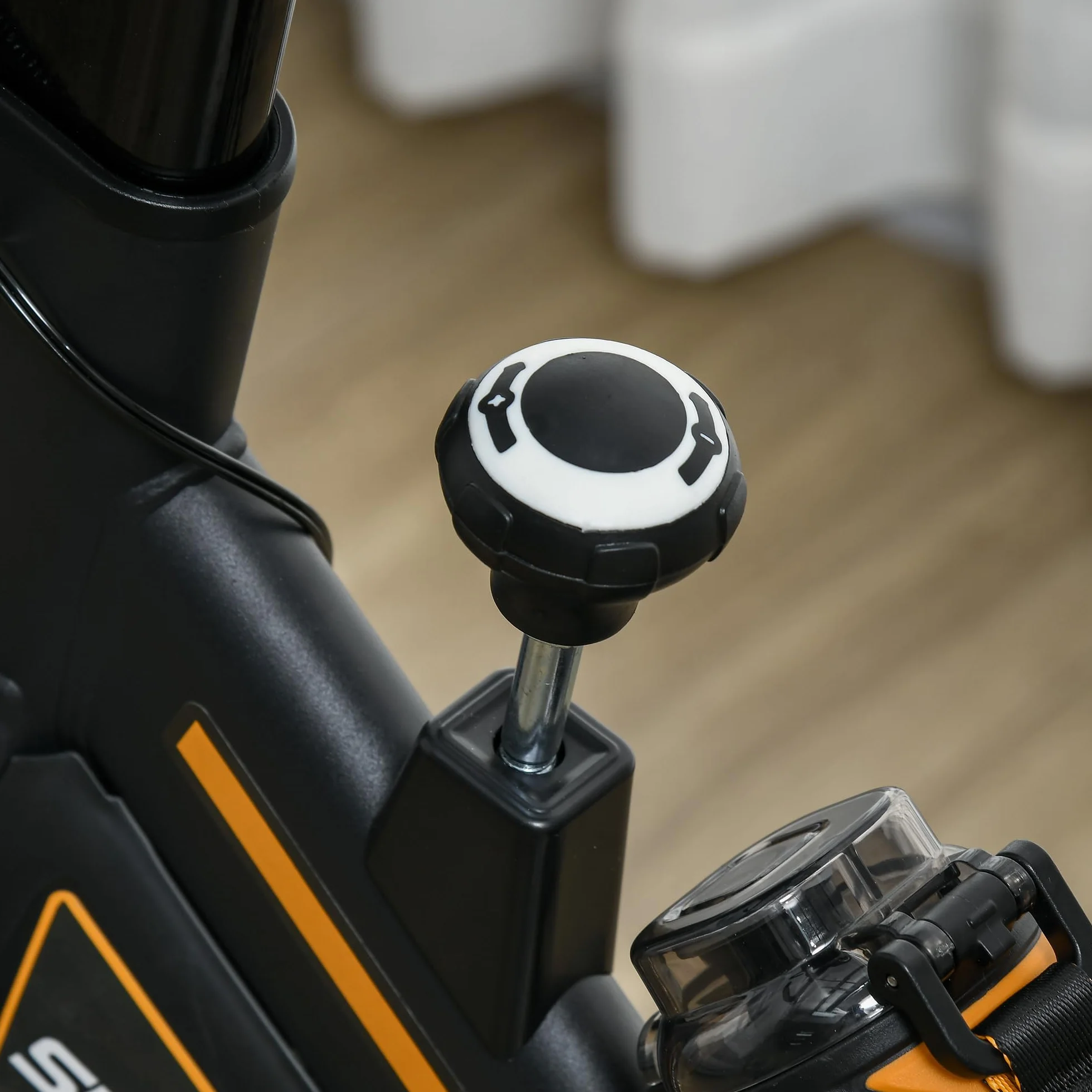HOMCOM Vélo d'Appartement avec Écran LCD, Résistance Réglable, Charge 120 kg, Noir et Orange