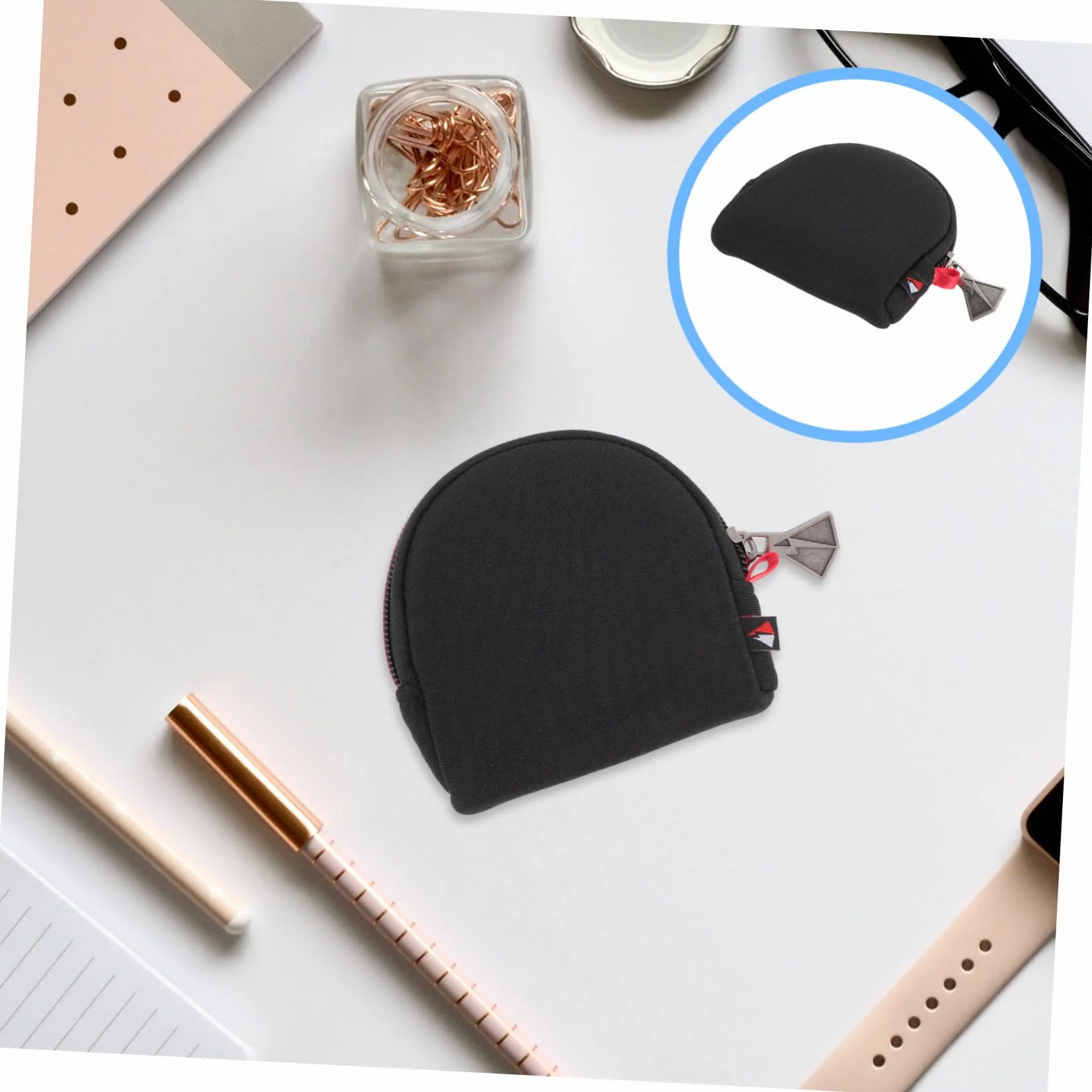 Étui Rond Léger et Pliable pour Filtre D'appareil Photo en Néoprène Plusieurs Styles Poches en Tissu Maillé pour Ranger Les Petits Accessoires Un Paquet Photo