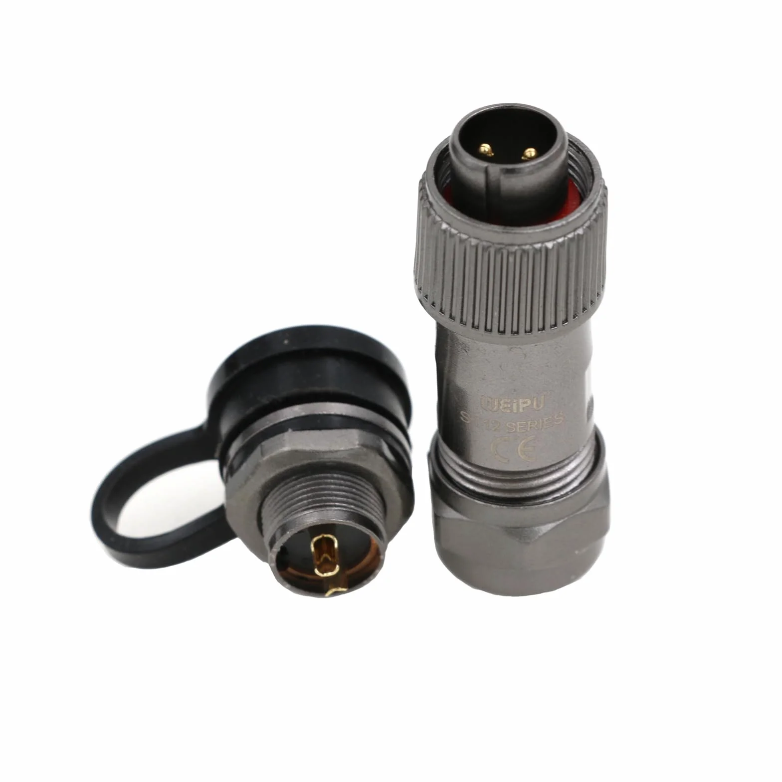 Weipu Connecteur fileté en métal IP67 ST12 2 broches 13 A 250 V 12 mm