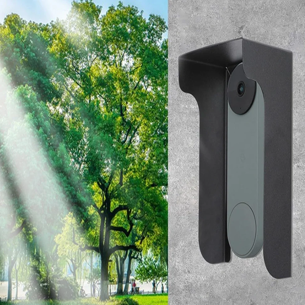 Housse de protection anti-pluie en métal anti-reflet imperméable pour la plupart des sonnettes vidéo