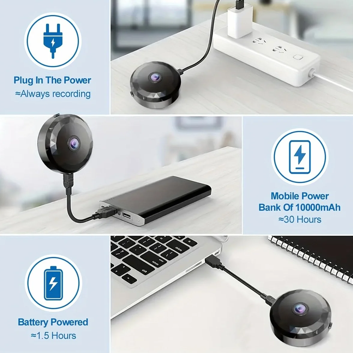 WiFi Caméra,1080P HD Caméra de Surveillance Interieur/Extérieur sans Fil avec Audio et Vidéo, avec Enregistrement Longue Batteries, pour l'extérieur/intérieur