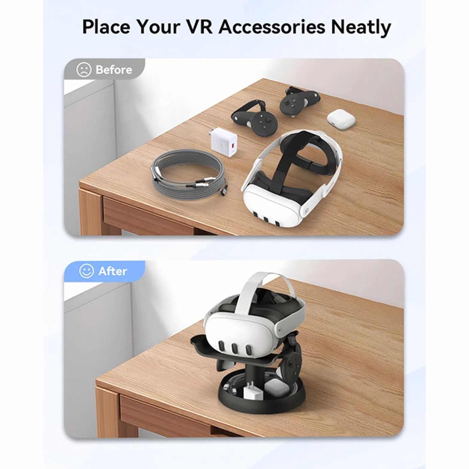 SHEAWA Support de casque VR pour Vision Pro/PICO 4/PSVR 2/Meta Quest 3/Quest 2/Rift S VR Accessoires