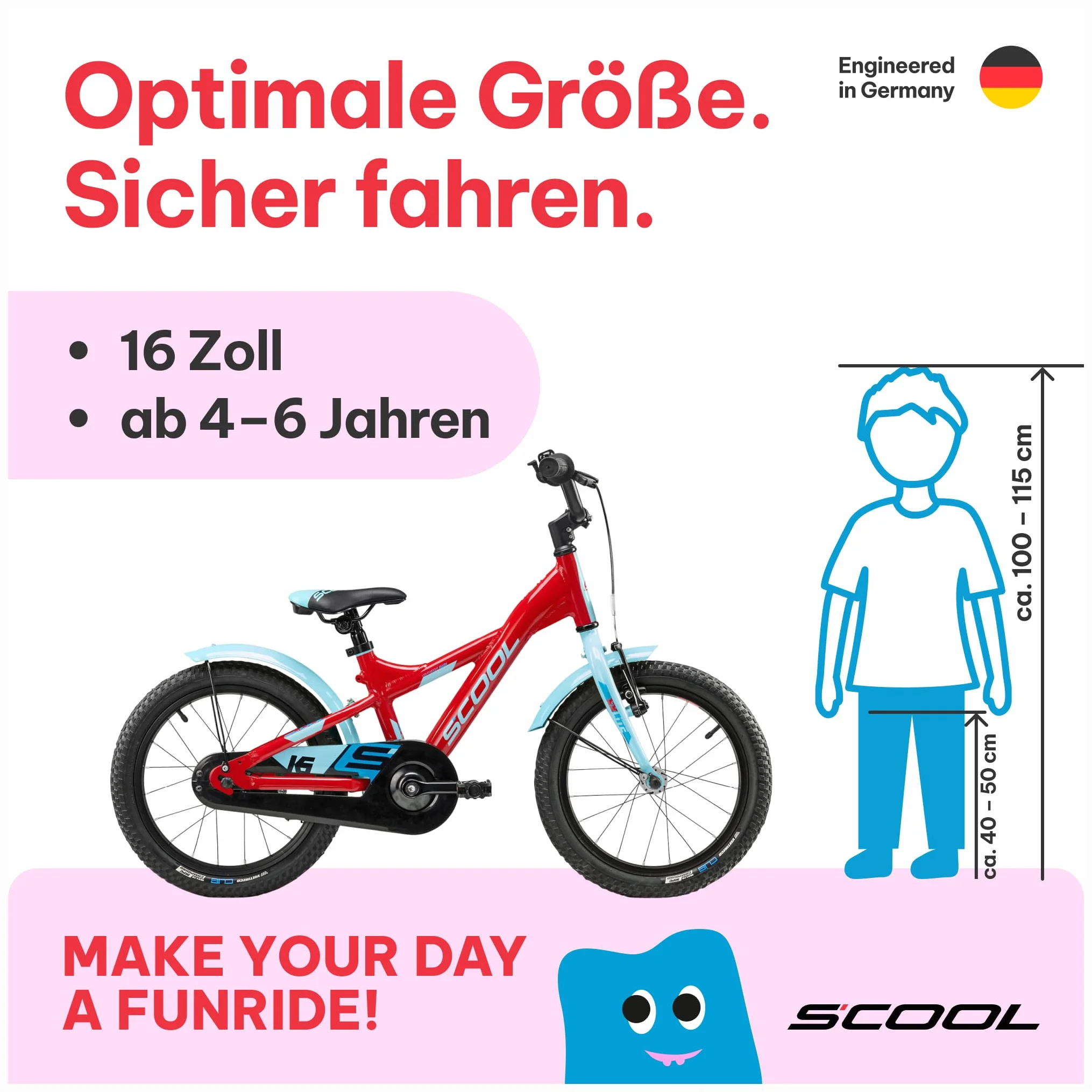 S'COOL XXlite 16/18" vélo enfant 1 vitesse 4-7 ans 100-120 cm