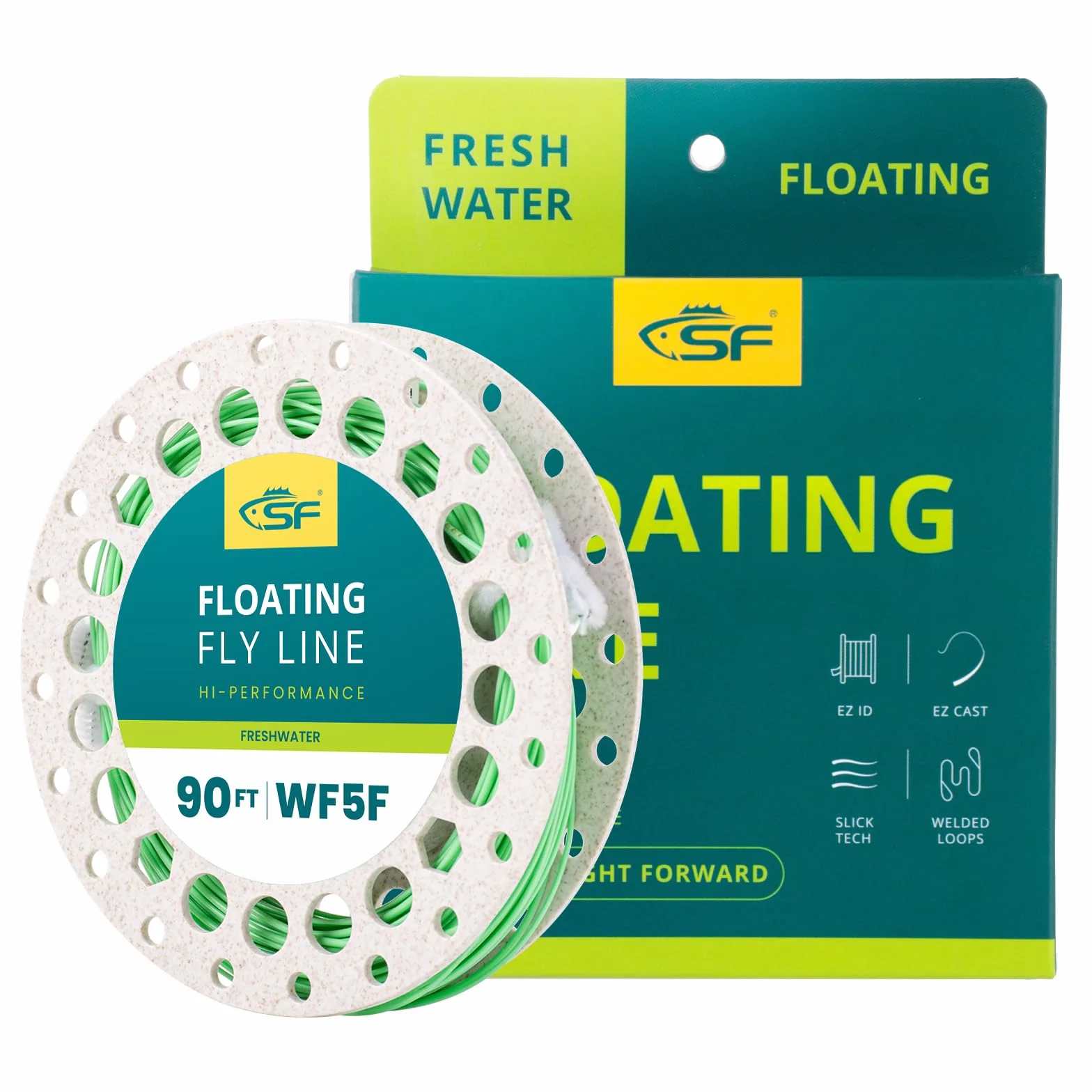 SF Ligne de pêche à la Mouche Flottante Poids vers l'avant WF2-9F Multicolore 28m Eau Douce