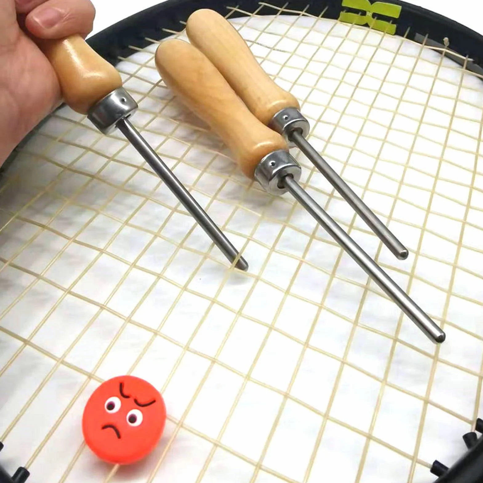 HERCHR Alêne de Cordage de Raquette 194mm 7,64 Pouces pour Tennis Badminton
