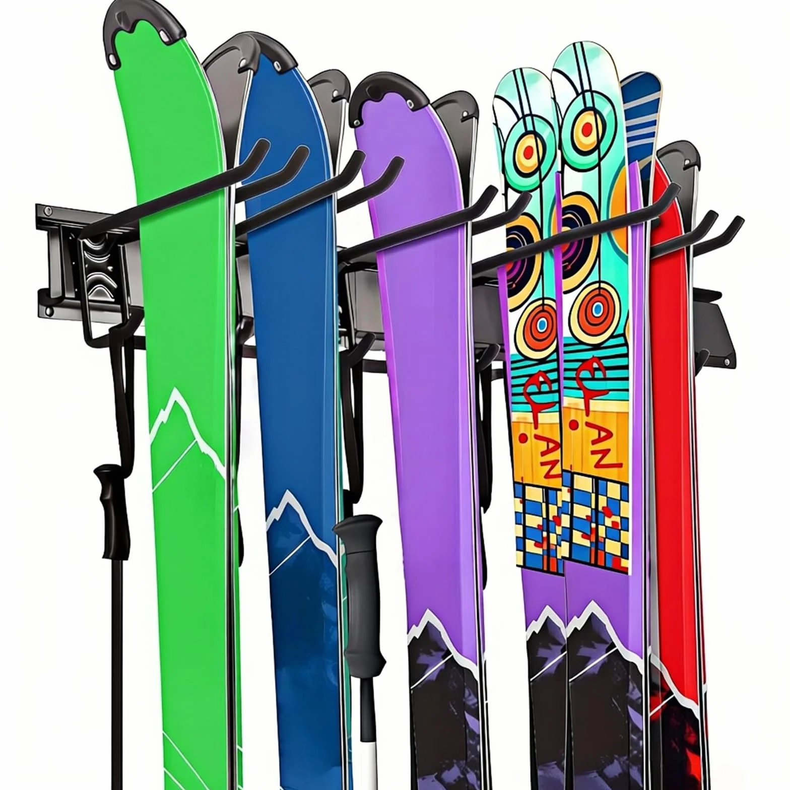Support mural pour 10 paires de skis et snowboards 136 kg