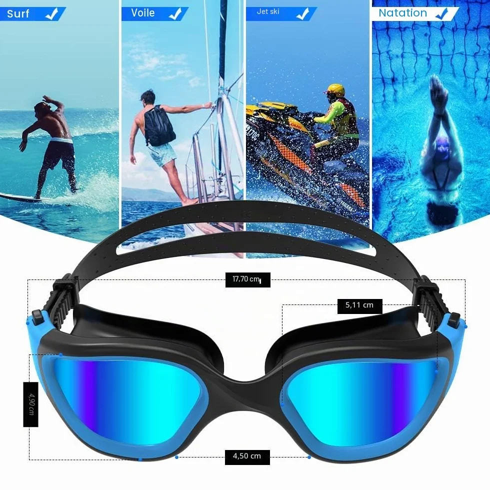 ZIONOR G1 Lunettes de Natation Polarisées Mirror Anti Buée Anti UV Unisex Adulte