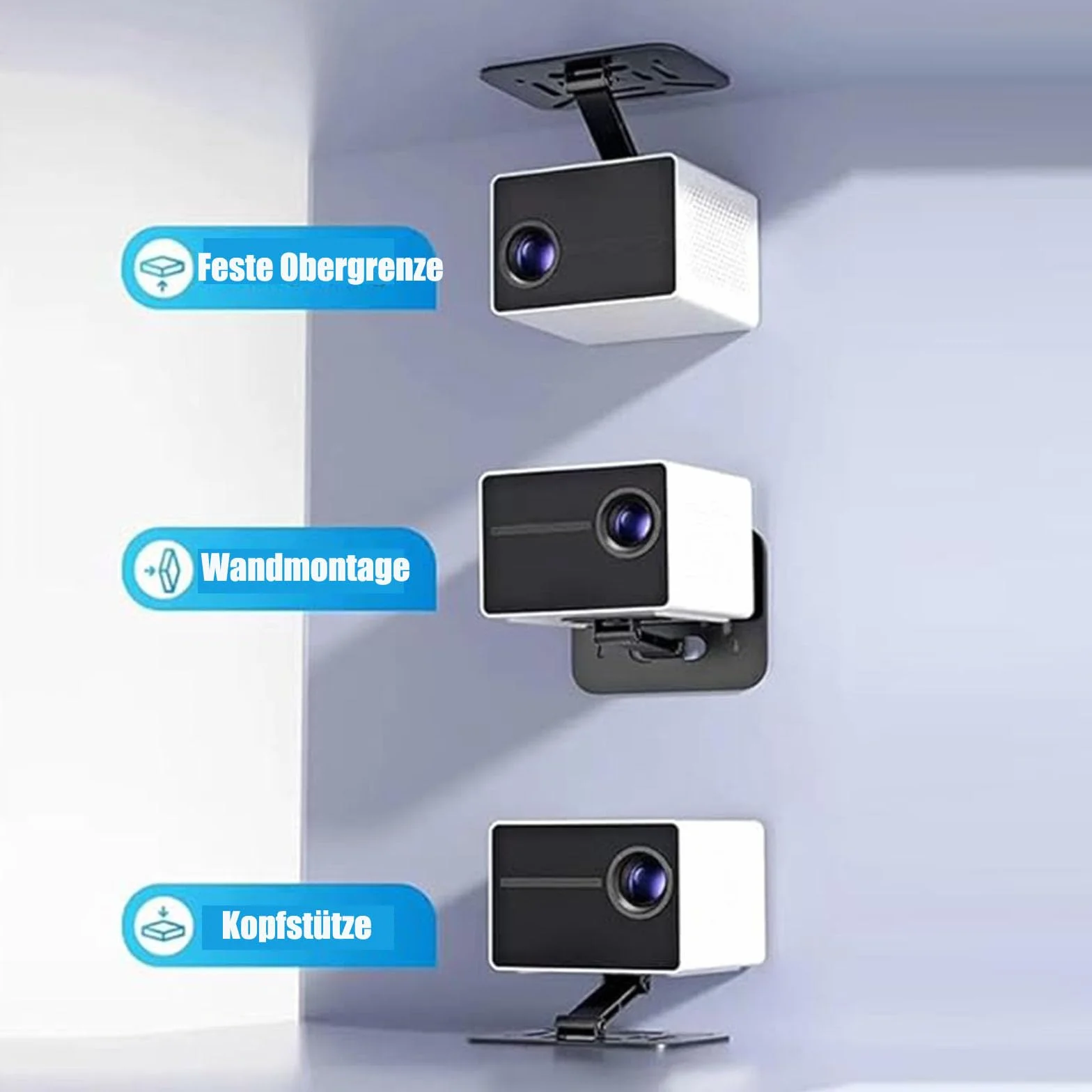 Support de projecteur réglable rotatif 360° universel home cinéma noir