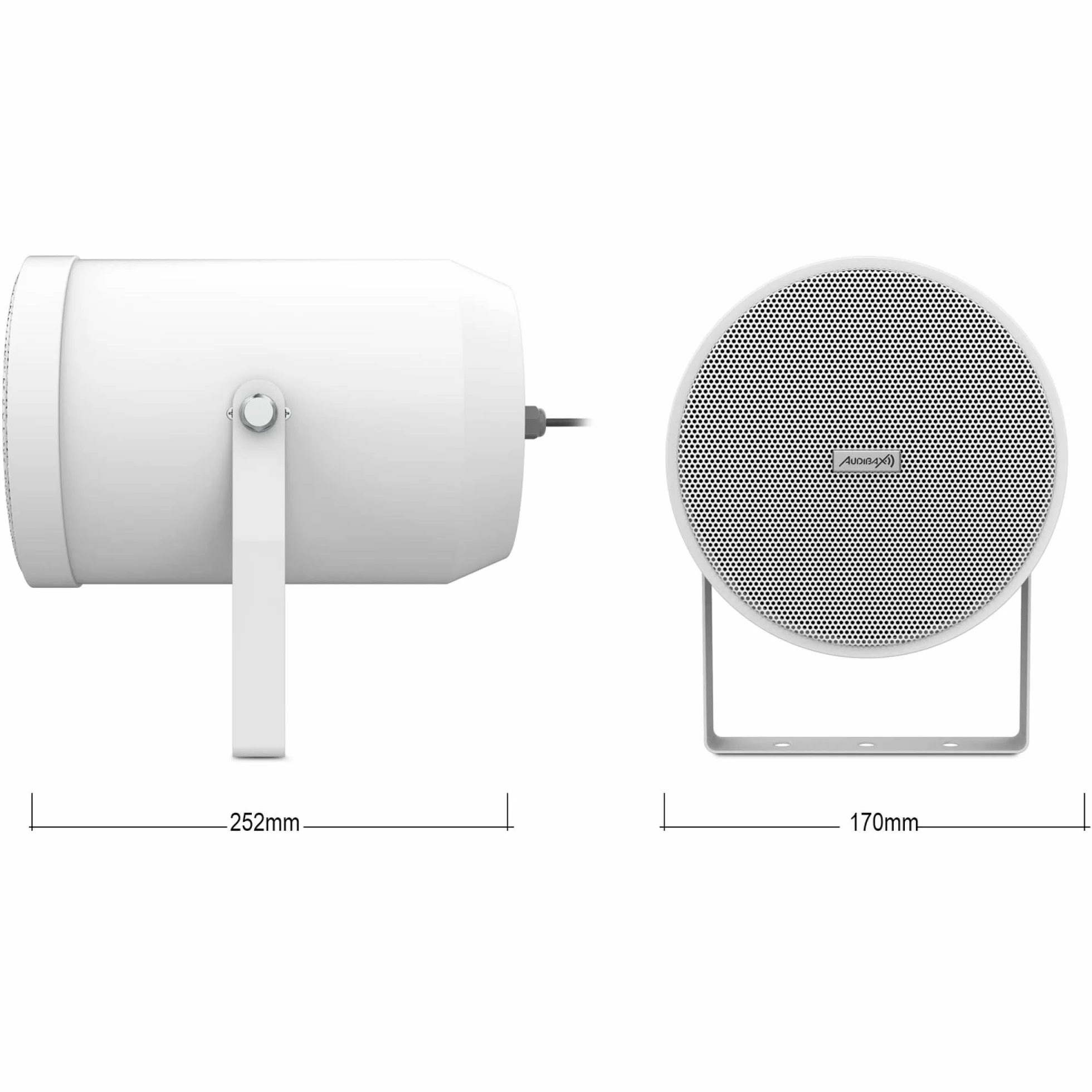 Audibax Horn 20T - Enceinte de Projection Passif Unidirectionnel - Haut-Parleur de Puissance 20W - Conçu pour Les Installations de Lignes 100V - Support Indétectable - Enceinte Exponentiel 6,5 Pouces