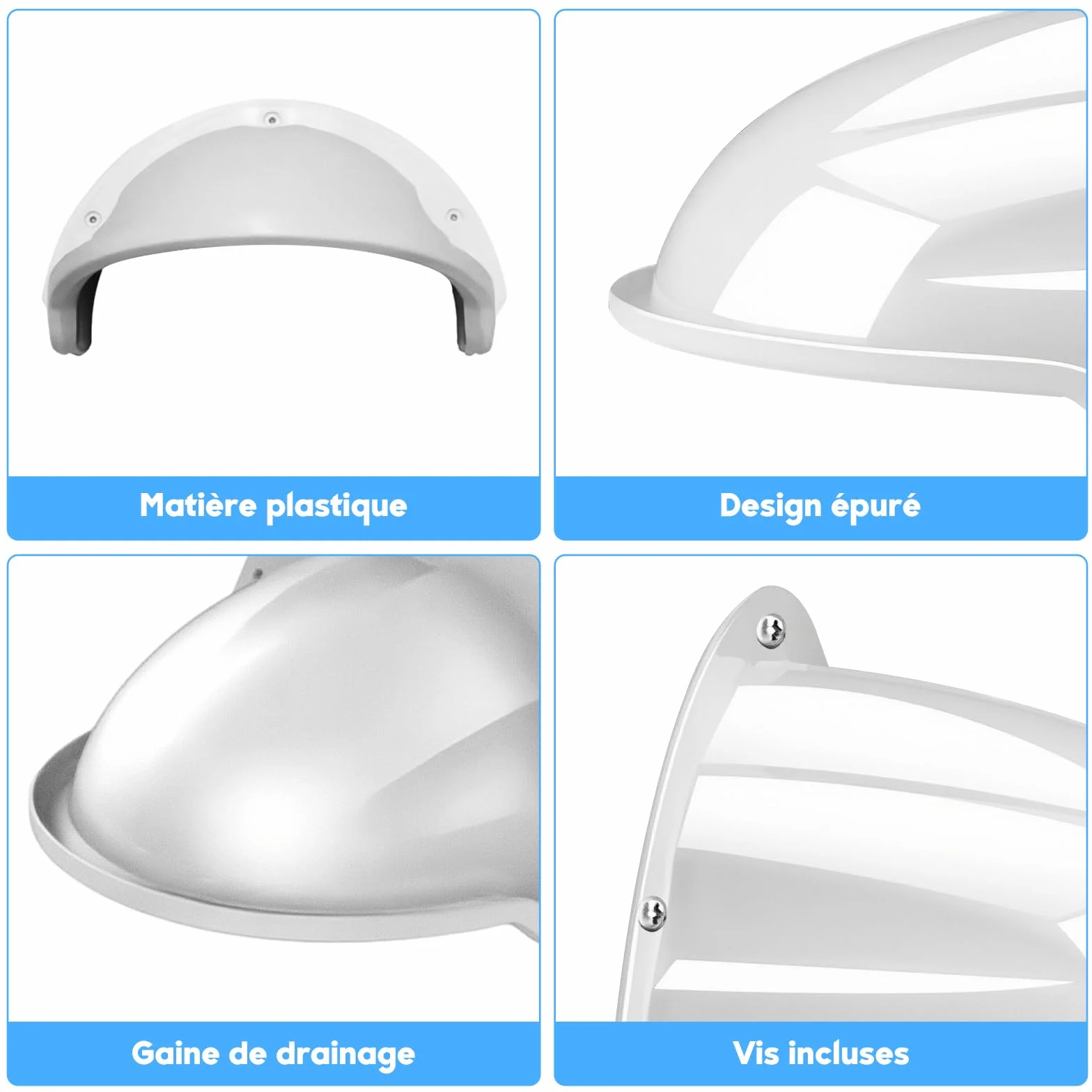 Boîte en Polypropylène 1 Pièce, Protection Imperméable pour Caméra, Pare-Soleil et Pare-Pluie Extérieur, Facile à Installer, Ivoire 22x27 cm