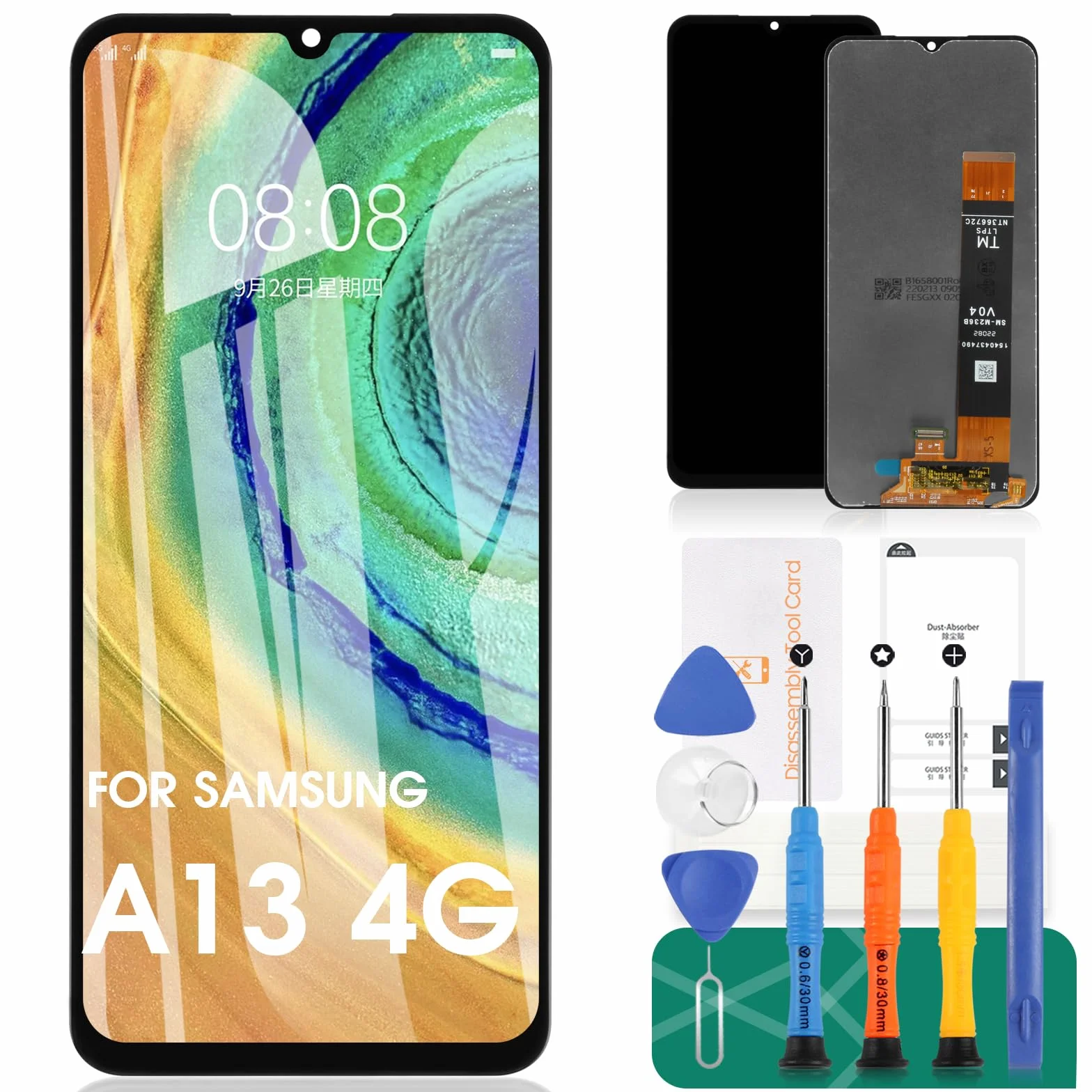 pour Samsung Galaxy A13 4G Écran LCD pour Samsung Galaxy A13 Écran de Remplacement pour Samsung A13 4g LCD Affichage A135 Tactile Digitizer Assemblée A137 Kits de Pièces de