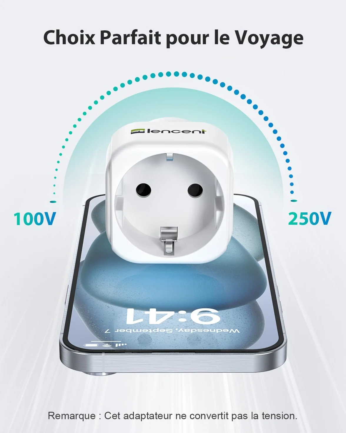LENCENT Adaptateur Prise USA Voyage Canada Type B 2 Pièces