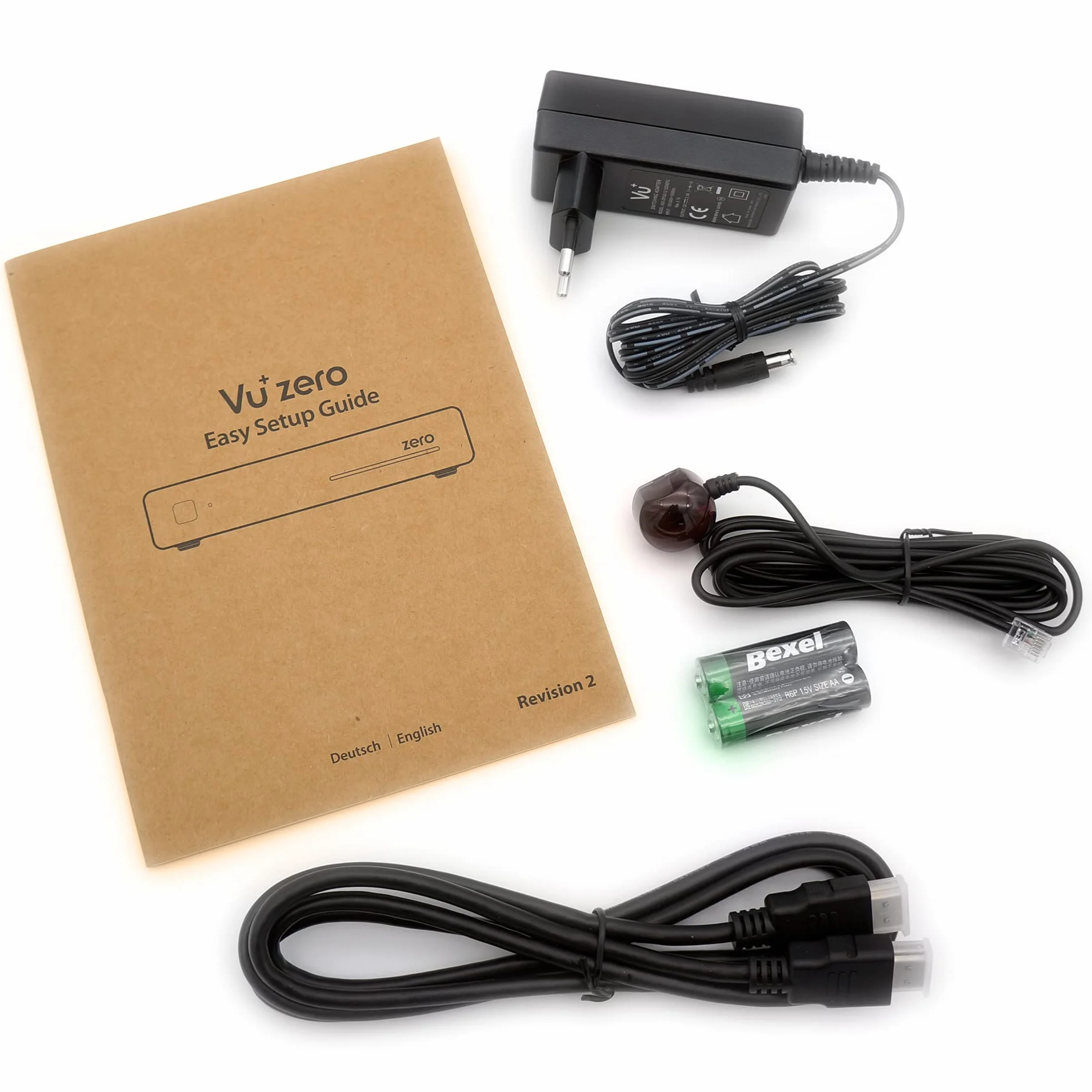 VU+ Zero HW Version 2-1x DVB-S2 Full HD Tuner, E2 Linux, Youtube, récepteur Satellite avec Fonction d'enregistrement, Lecteur de Cartes, multimédia, câble HDMI EasyMouse, clé WiFi 300Mbit, Noir