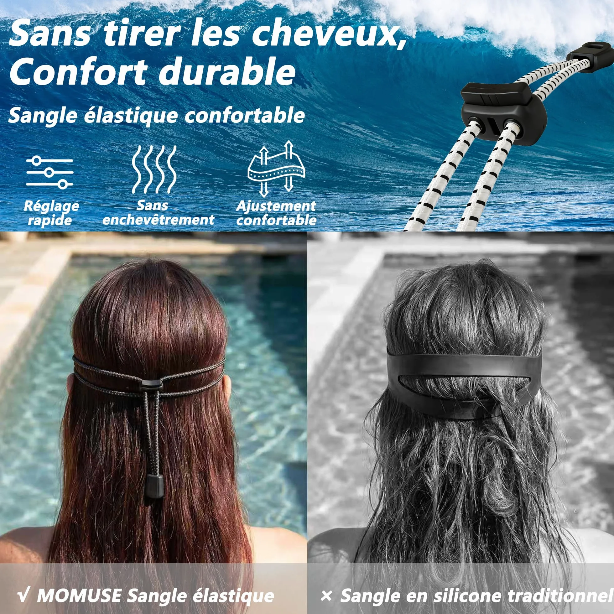MOMUSE Lunettes de Natation Adultes Anti-Buée Protection UV Unisexe