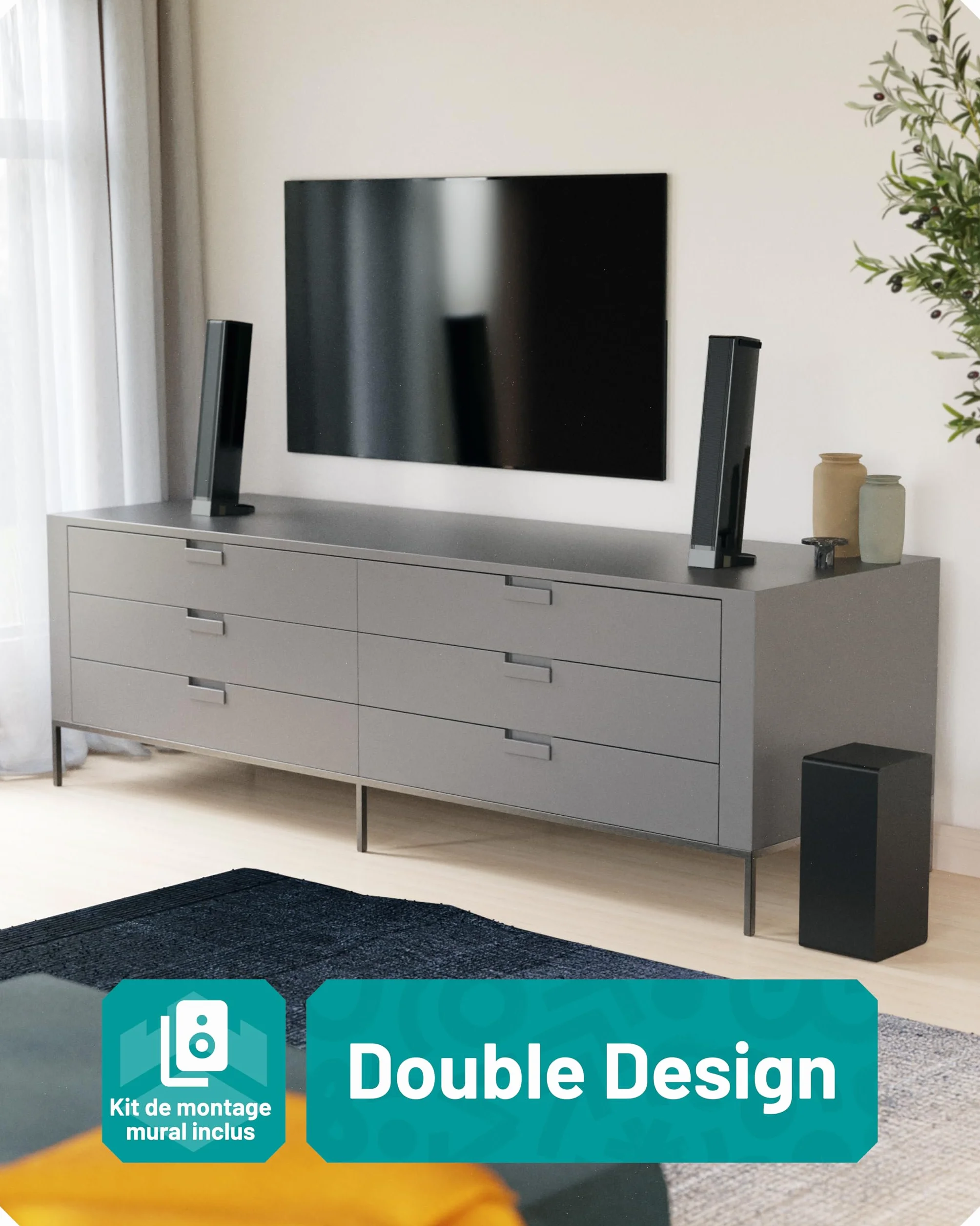 Oakcastle SB80 Xtra Barre de Son TV Bluetooth 5.3 200W 2.1 Caisson de Basses HDMI Arc