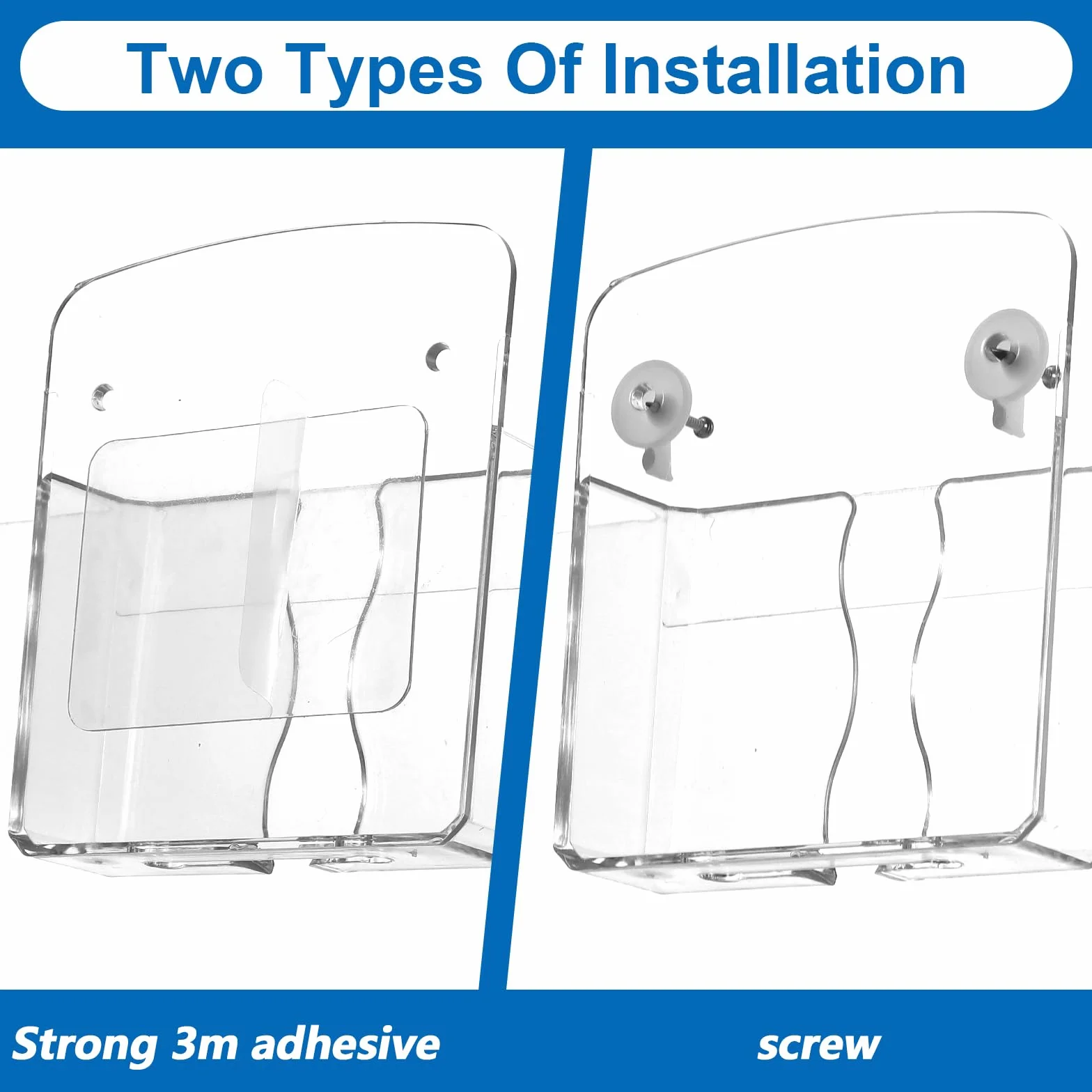 Lot de 2 supports muraux universels pour téléphone portable - Avec trou de chargement - Transparent - Support mural pour téléphone portable - Organiseur mural pour lit et salon