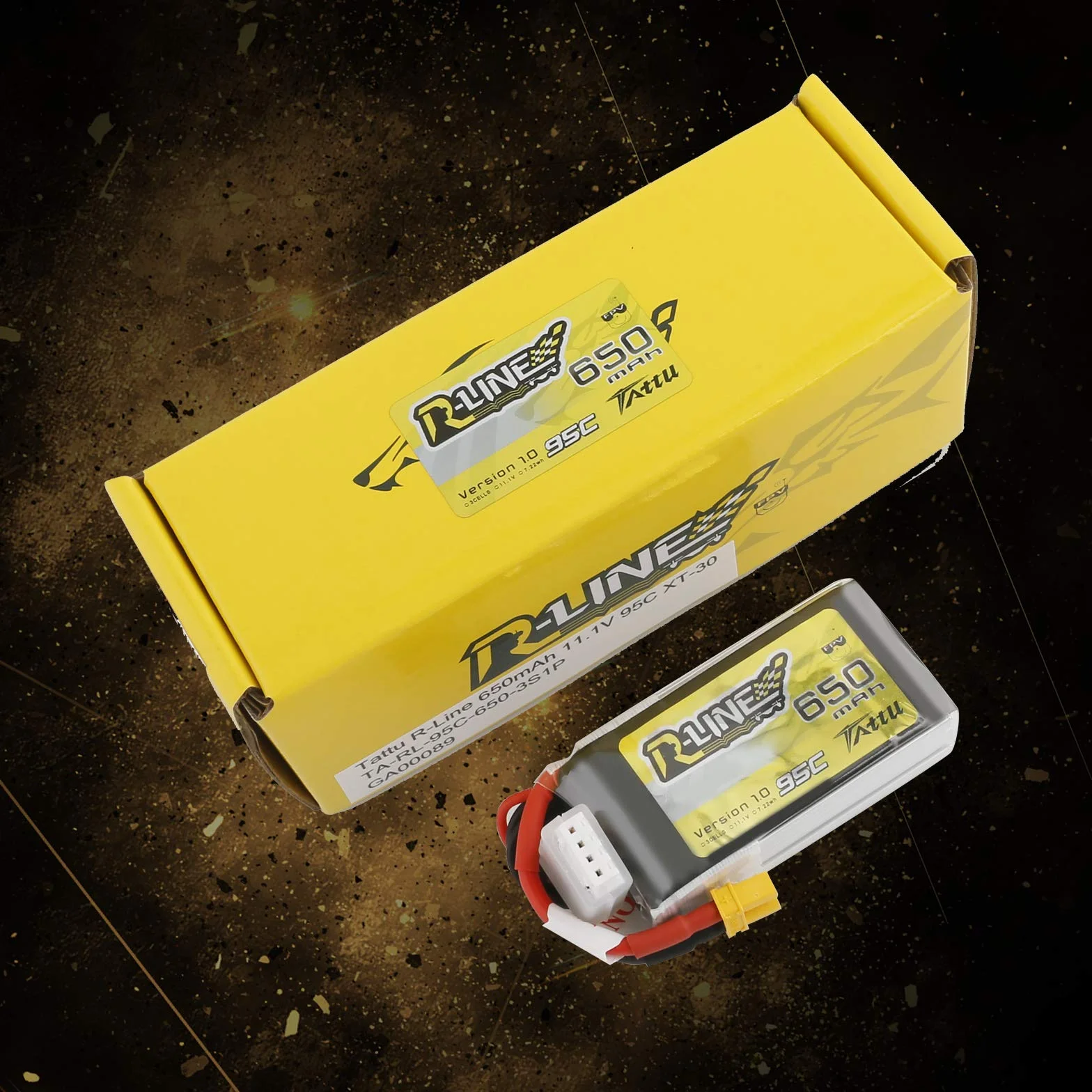 Tattu 3S Lipo Battery 11.1V 650mAh 95C Soft Case R-Line Lipo Battery Pack avec connecteur XT30 pour UAV Drone FPV Racing RC Quadcopter multirotor de Taille 100 à 180