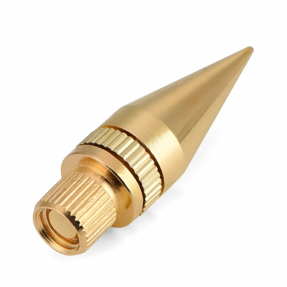 Ensemble de pointes de haut-parleur en cuivre, 8 paires 6 x 36MM CD Amplificateur Audio Plateau tournant Isolation Pied cône + Coussin de base Tapis de pieds antichoc pour amplificateur Haut-parleur É