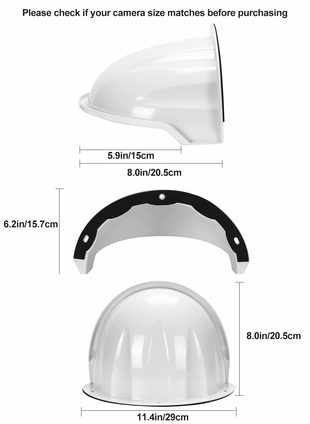 Couverture Universelle pour Caméra de Surveillance CCTV - Compatible avec TP-Link Tapo C500, C510W, C520WS, C400, C410, C425, C310, Caméras Bullet et Dôme - Pare-Soleil, Imperméable, Résistant aux UV