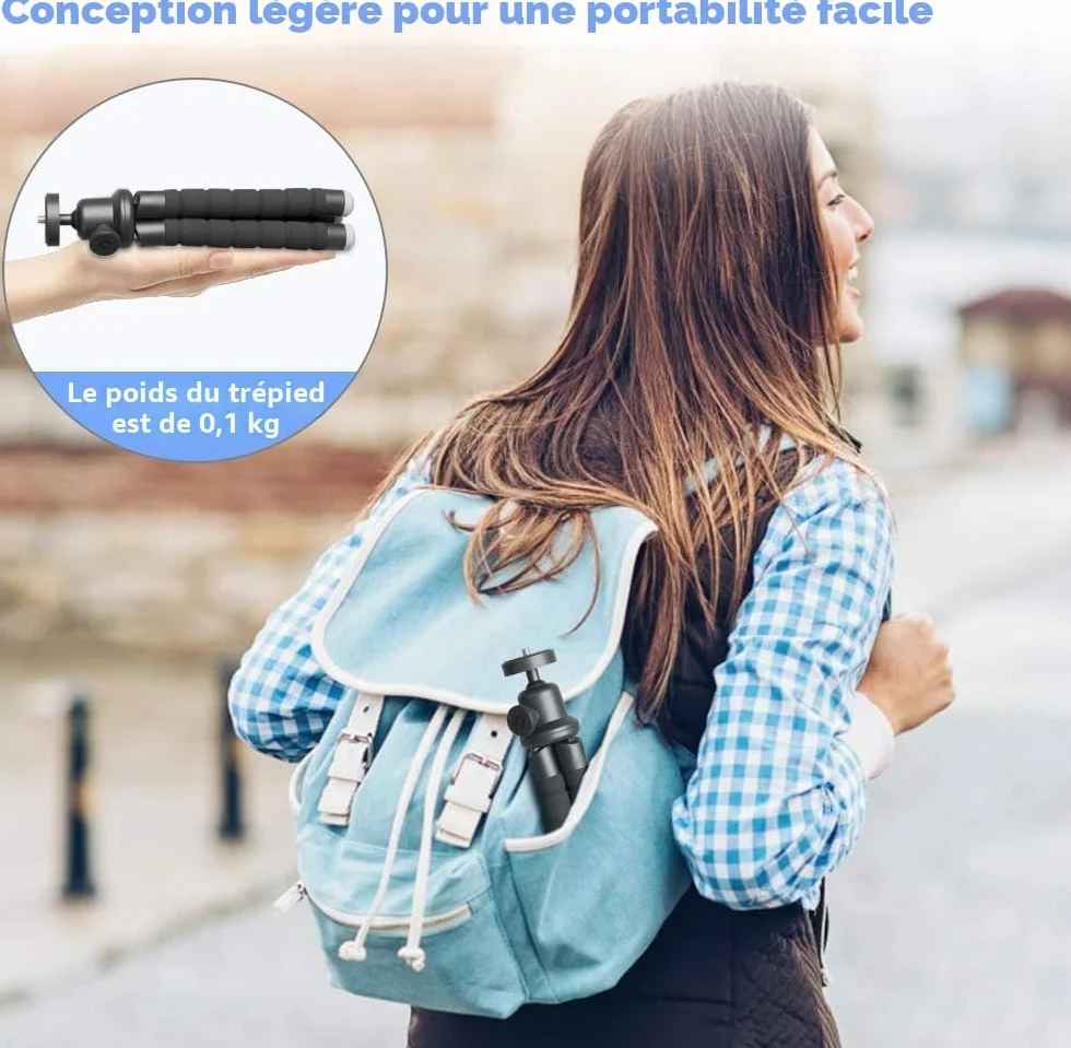 UBeesize Trépied pour téléphone Portable, Mini Trépied pour Smartphone et Appareil Photo, Mini Tripod avec Télécommande Bluetooth