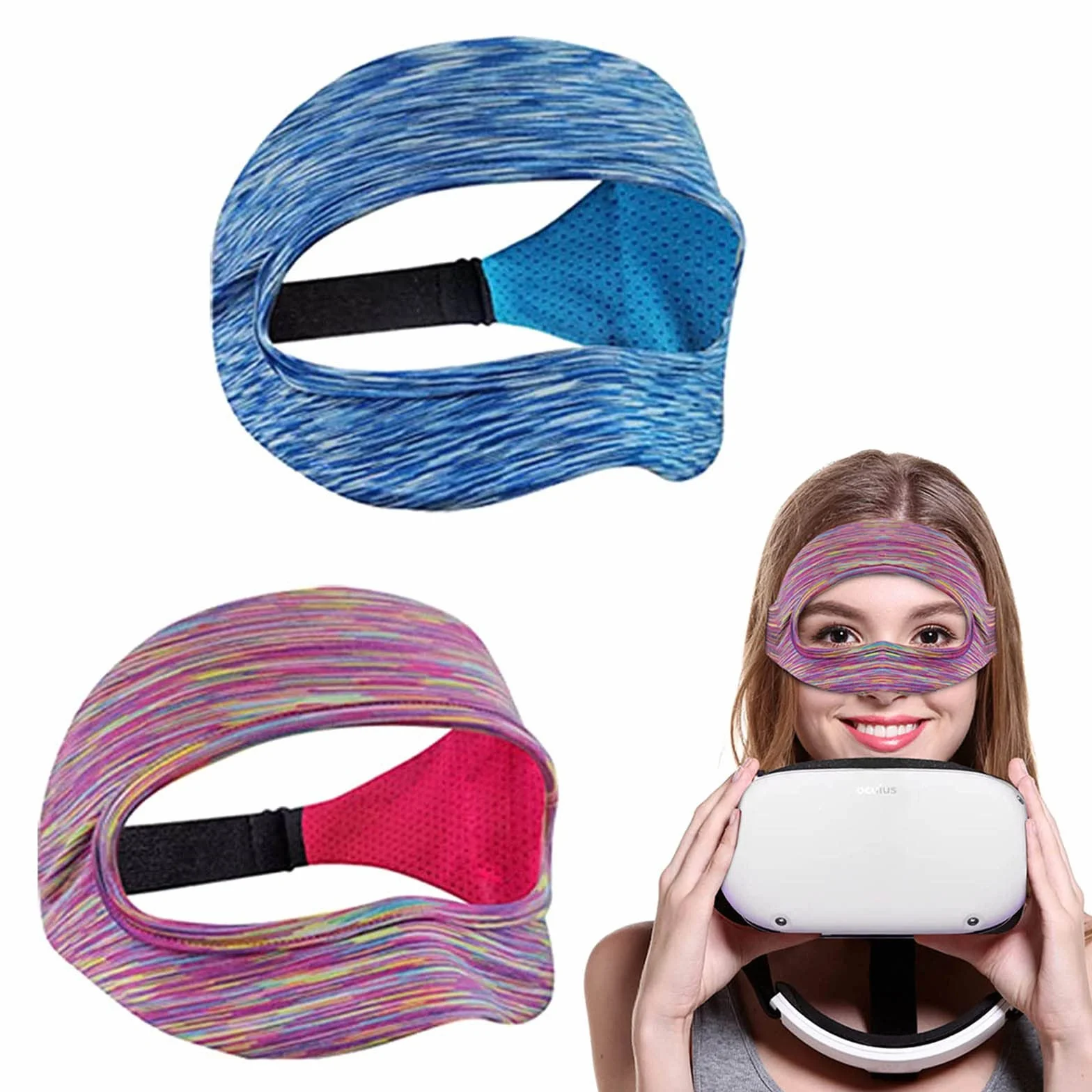 Lot de 2 masques de réalité virtuelle PSVR2 - Sangle réglable lavable pour PSVR2/PICO4