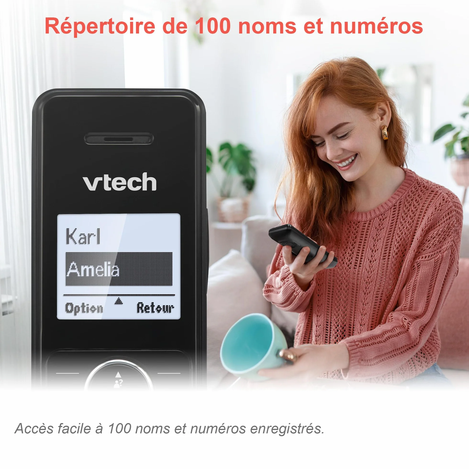 VTech MS3050 Téléphone Fixe sans Fil DECT avec Blocage d'appel, répondeur, Identification de l'appelant/Appel en Attente, amplificateur de Volume, Haut-Parleur Mains Libres, numérotation Rapide