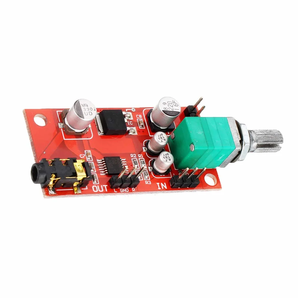 MAX4410 Carte d'amplificateur pour casque - Rouge - Solid State - Compatible avec tous les appareils - 0,08 W - Jack 3,5 mm - Alimentation par piles