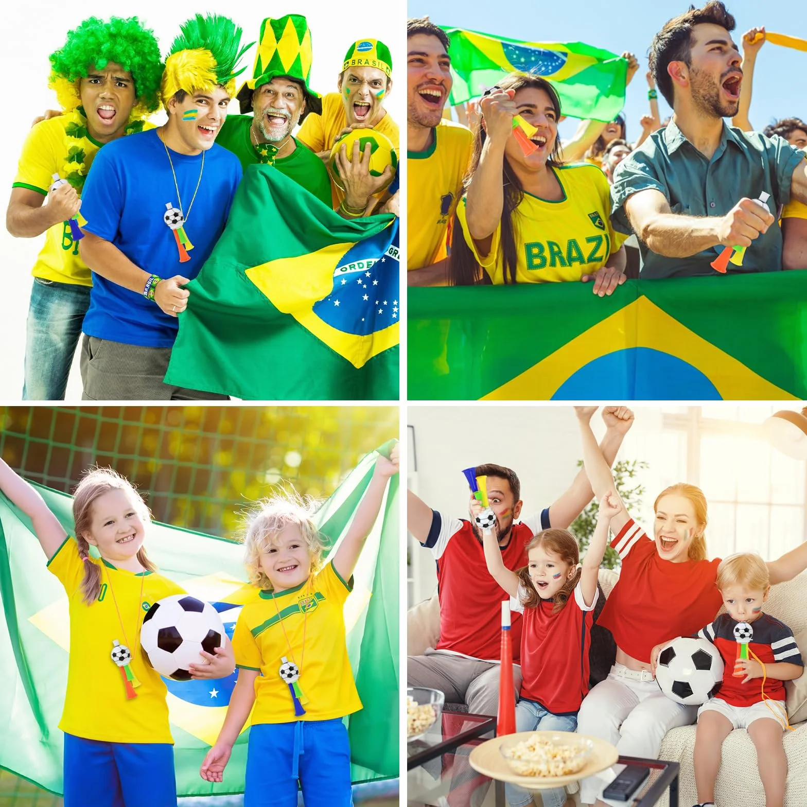 Trompette de Football 3 Pièces Corne Klaxon Plastique Enfants Fête 13cm
