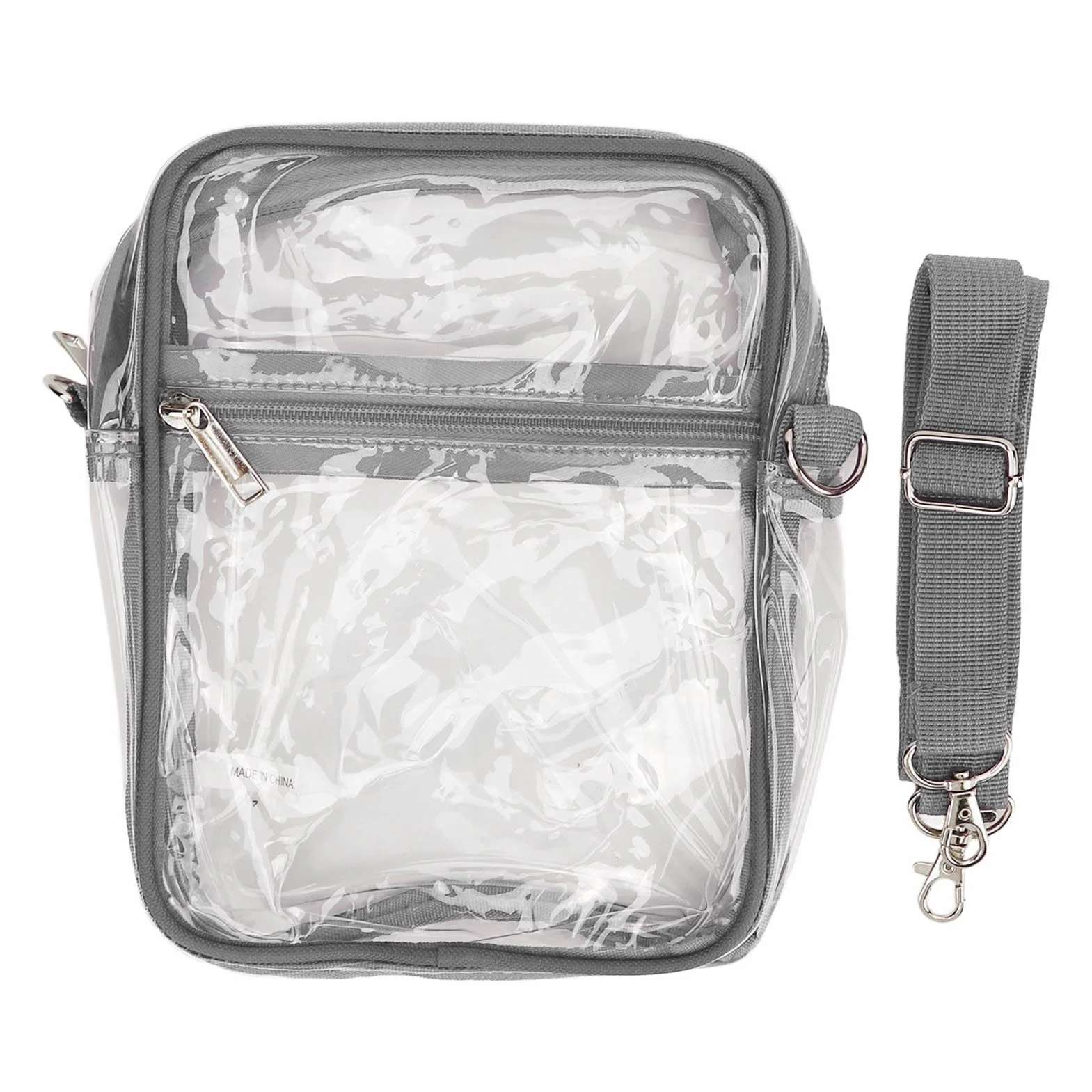 Fockety Sacoche Transparente en PVC avec bandoulière réglable et Fermeture à glissière