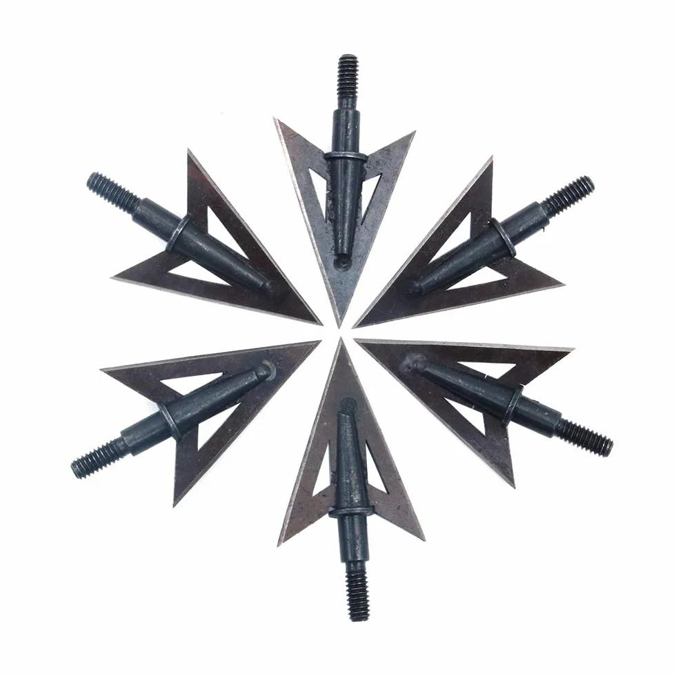 Namvo 6 pièces Flèche de Poisson en Acier Inoxydable Broadheads 100 Grain Tir à l'Arc Chasse Plein Air