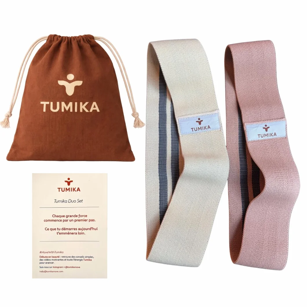Tumika Bande Élastique Musculation Coffret 2 ou 3 Bandes Résistance Premium Renforcement Pilates Fitness Antidérapantes