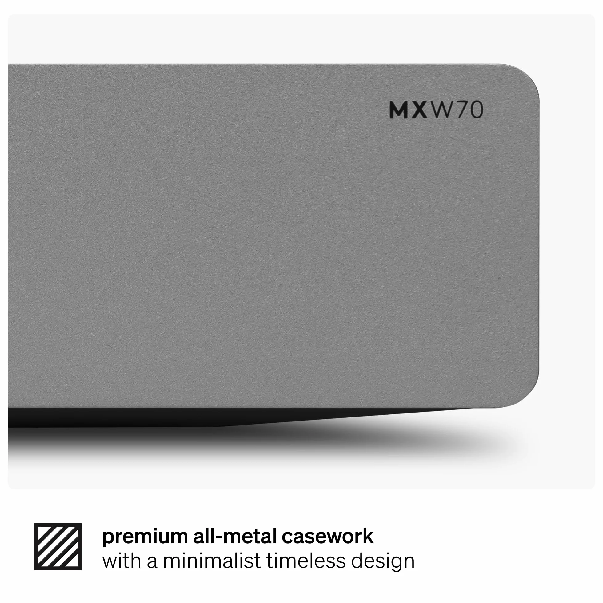 Cambridge Audio MXW 70 Amplificateur de puissance compact 70 Watts par canal entrées RCA XLR amplification classe D Hypex NCORE Gris Lunaire