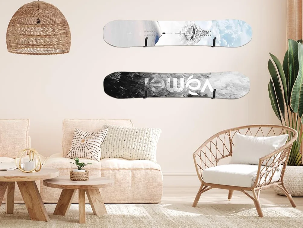 Support Mural pour Snowboard 6 Pièces, Rack Horizontal avec Vis, pour Skateboard, Chambre Garage