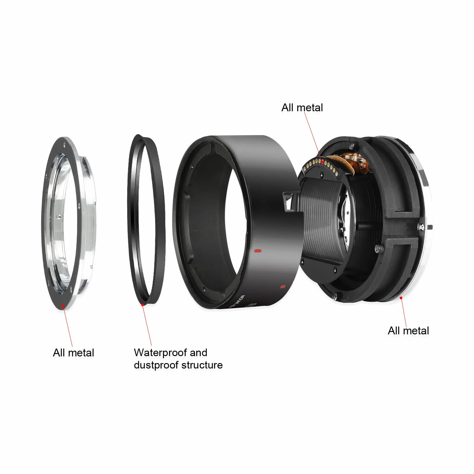 Meike MK-EFTR Adaptateur de Montage Canon EF-EOS R – Support Full Frame et Auto Focus