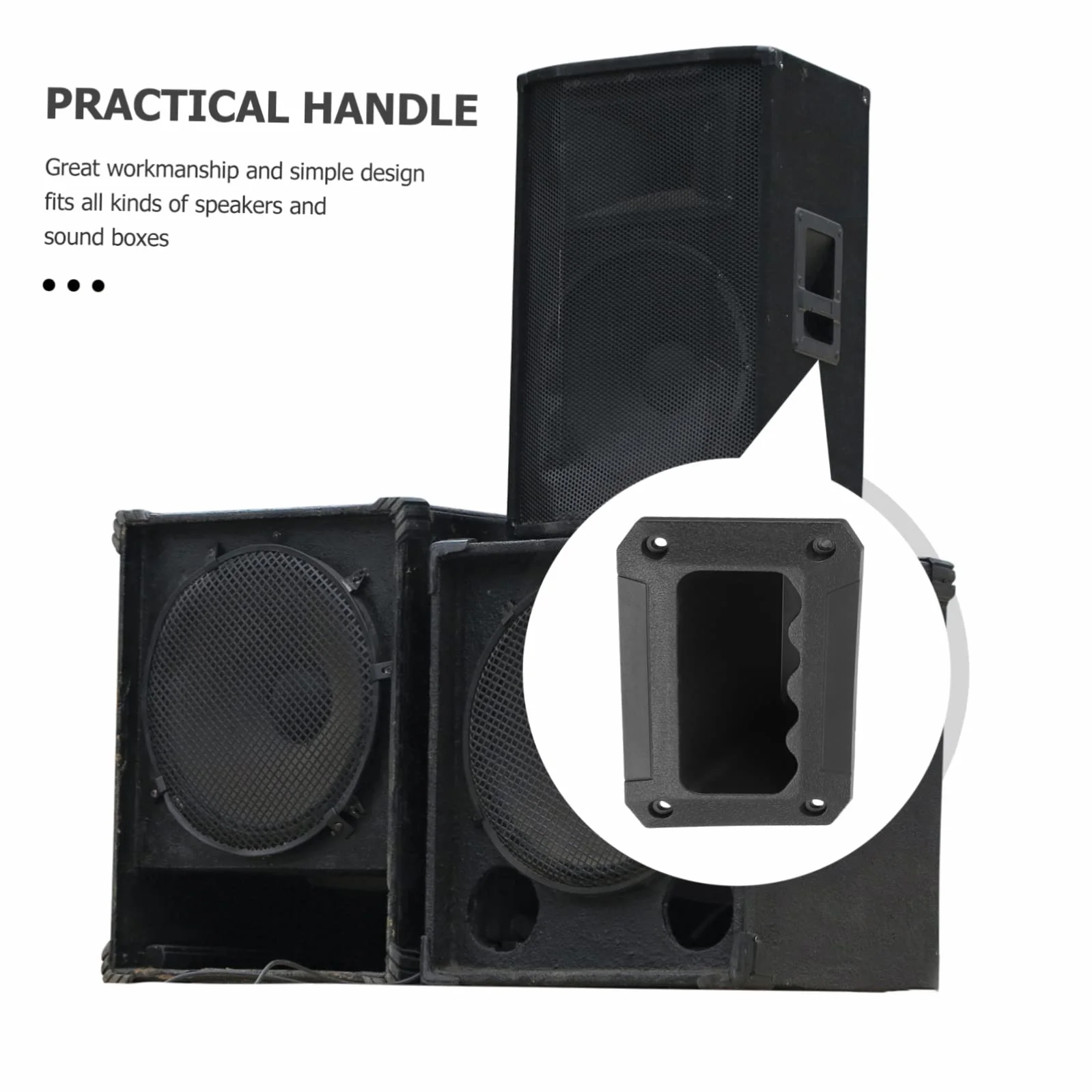 Mikikit Poignées de Remplacement Facile à Installer ou Haut-Parleur en ABS Noir pour Fixation Sécurisée Lot de 8 et Boîtier D'instrument sur Enceinte Amplificateur