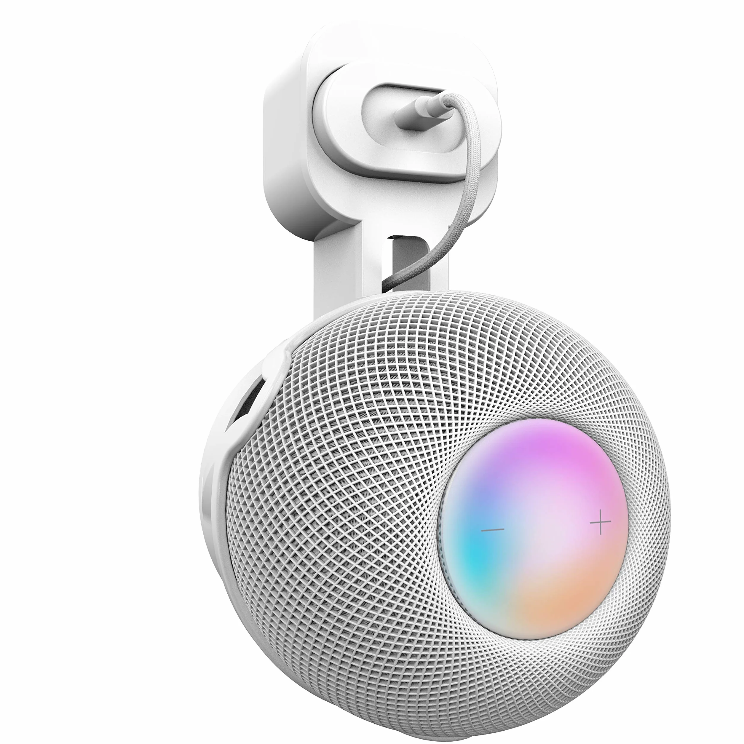 Support Mural pour Homepod Mini - Support Mural Robuste pour Haut-Parleur Homepod Mini - Peu encombrant, Excellente Gestion des câbles sans enchevêtrement (Blanc)