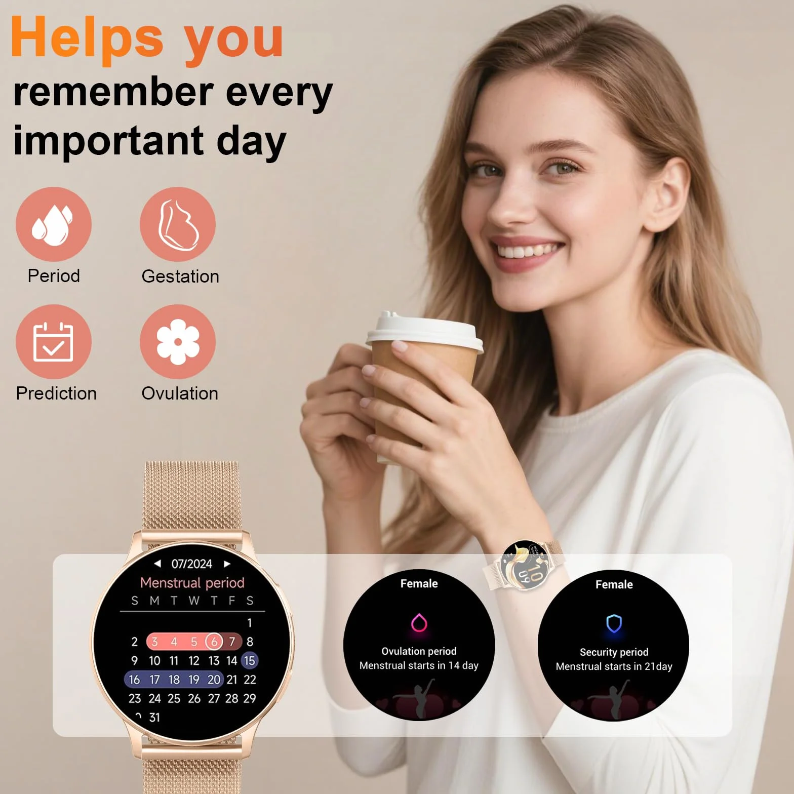 Montre Connectée Femme Appel Bluetooth 1.32" Smartwatch Fréquence Cardiaque SpO2 Sommeil 120+ Modes Sport IP68 Étanche Fitness Podomètre Compatible Android iOS