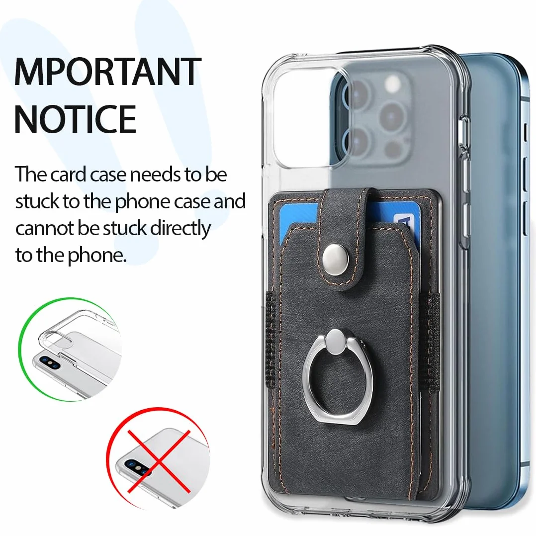 JEYORZY 1 porte-cartes pour téléphone portable, portefeuille en cuir synthétique avec support