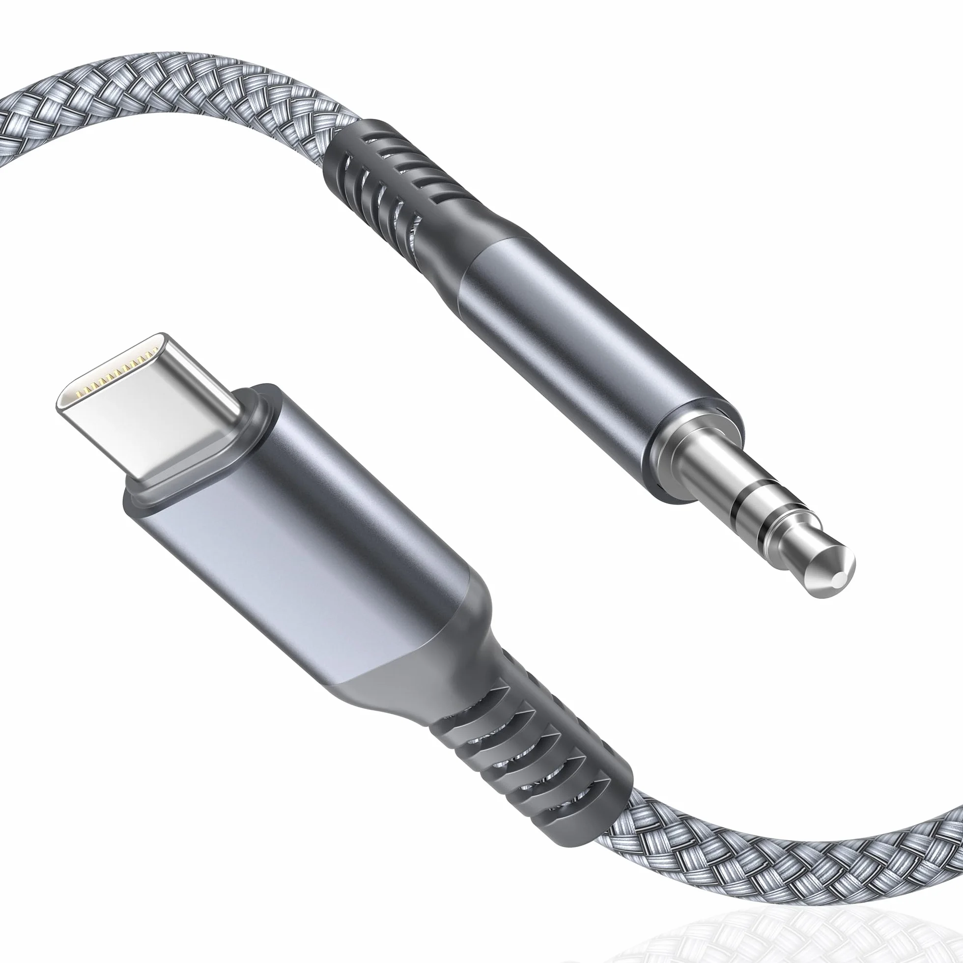 BASESAILOR Câble Auxiliaire 1.2M Type C vers 3.5mm Audio Jack pour iPhone 17 17e Air 16 15 Pro Max Plus, Samsung S26 S25 S24 S23 A56 A55, Z Fold, iPad