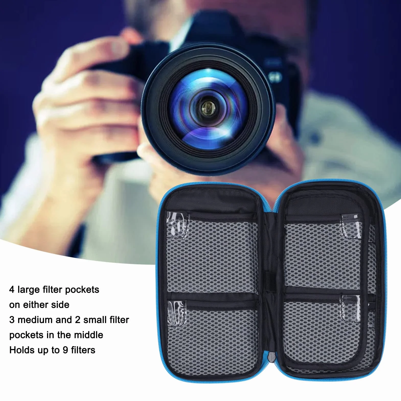 Pochette de Filtre pour Appareil Photo Étui de Transport de Filtre pour Filtre de Photographie, Filtre Rond Pochette de Filtre D'objectif D'appareil Photo, étui de Transport de