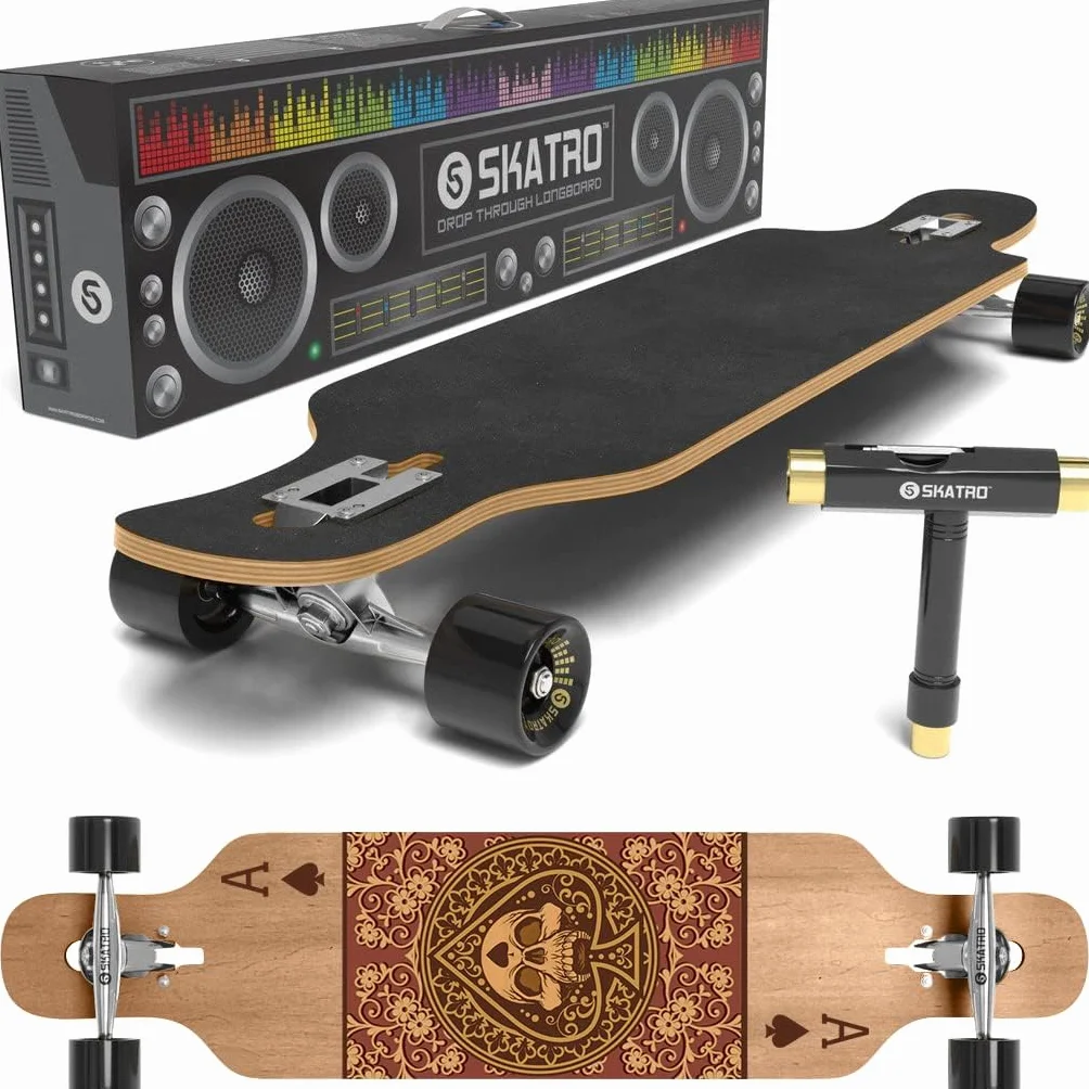 SKATRO Drop Through Longboard Skateboard Freeride T-Tool