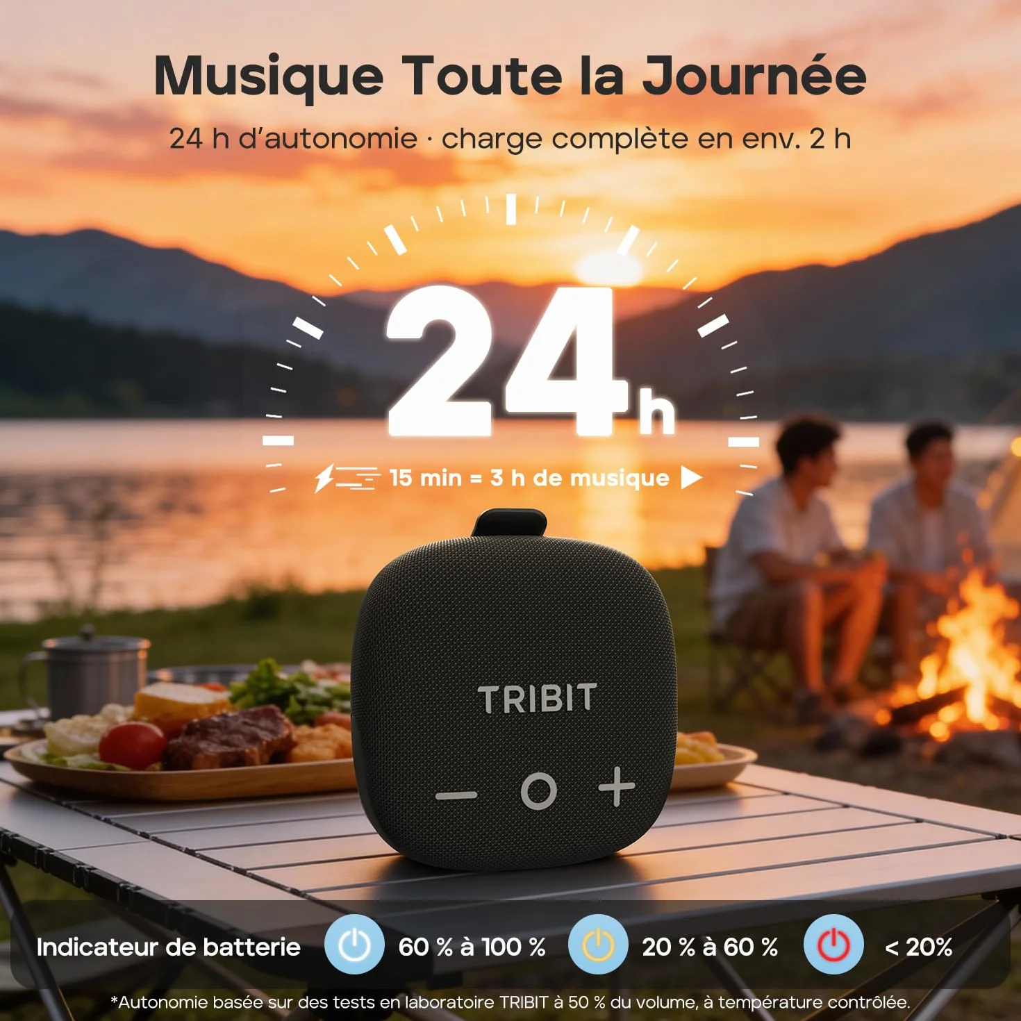 Tribit StormBox Micro 3 Enceinte Bluetooth Portable 13W XBass IP68 étanche autonomie 24h Noir