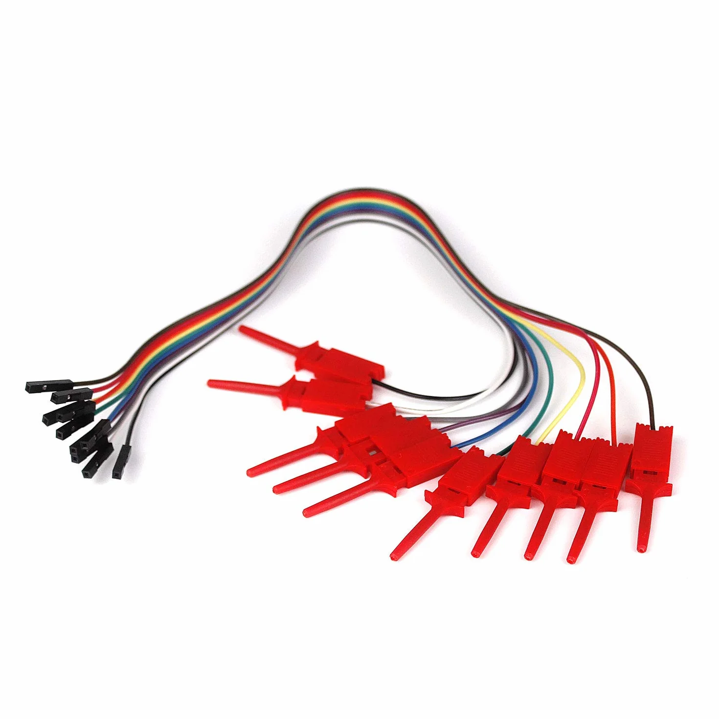 Ytian 10 pcs Dupont Fil USB Analyseur logique Test Hook Clip Grabber Jumper Fils et Interface pins Idéal pour Electronic Tester