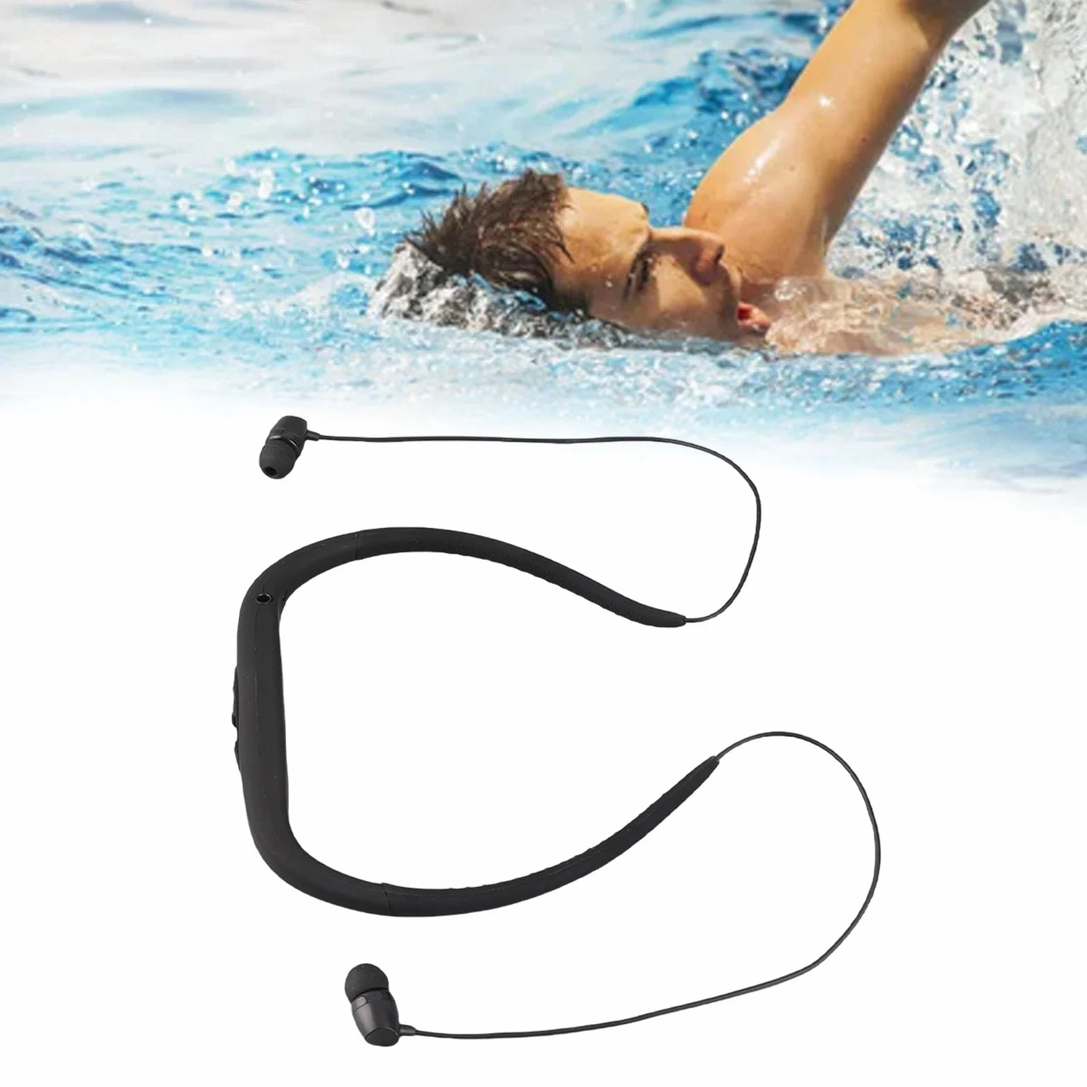 Écouteurs MP3 étanches IPX8 Mémoire Intégrée 8 Go Natation Course Sport Batterie 300mAh Autonomie 8 Heures