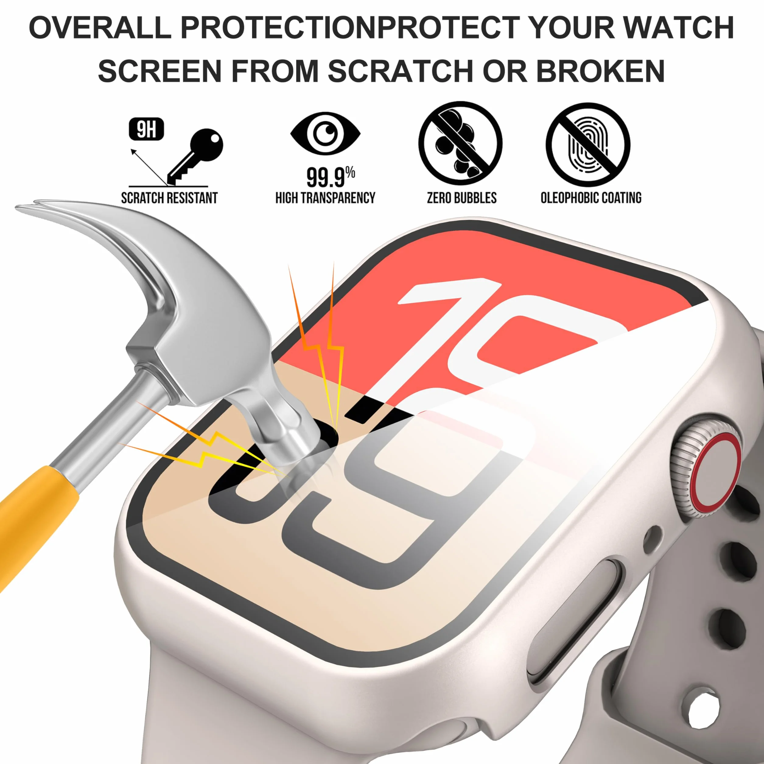 Diruite 2 Pièces Coque pour Apple Watch SE 3/2/1 /Series 6 5 4 40mm Protection Écran Dur PC Matériel Ultra Mince Verre Trempé Écran Case,Couleur Étoile,40mm