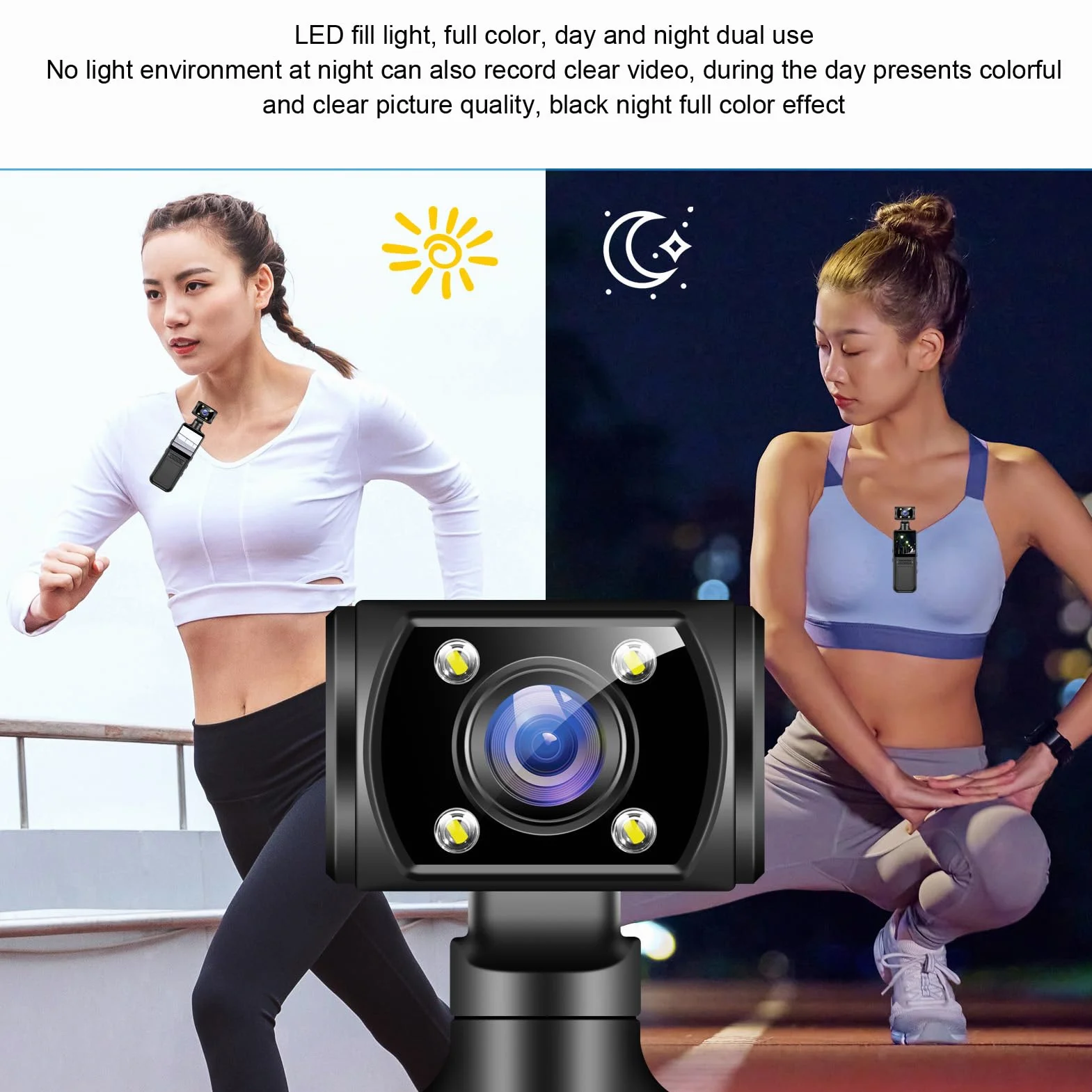 Topiky Caméra d'action WiFi 4K HD, 180 ° Rotatif 4K HD WiFi Camcommande de Poche, Caméra Corporelle avec Enregistrement Audio et Vidéo, Caméscope usé pour Les Voyages Sportifs en Plein