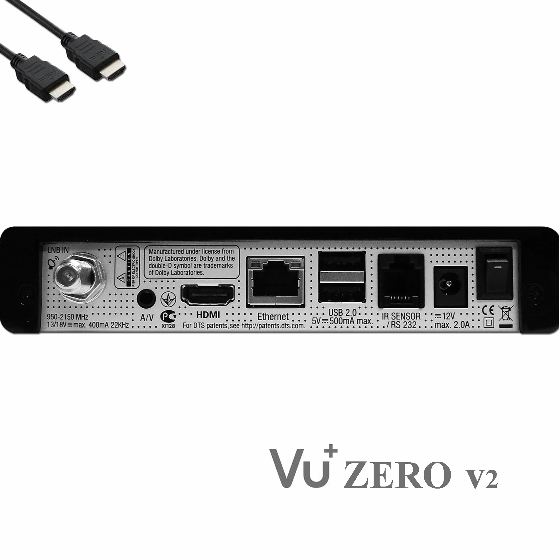 VU+ Zero HW Version 2-1x DVB-S2 Full HD Tuner, E2 Linux, Youtube, récepteur Satellite avec Fonction d'enregistrement, Lecteur de Cartes, multimédia, câble HDMI EasyMouse, clé WiFi 300Mbit, Noir